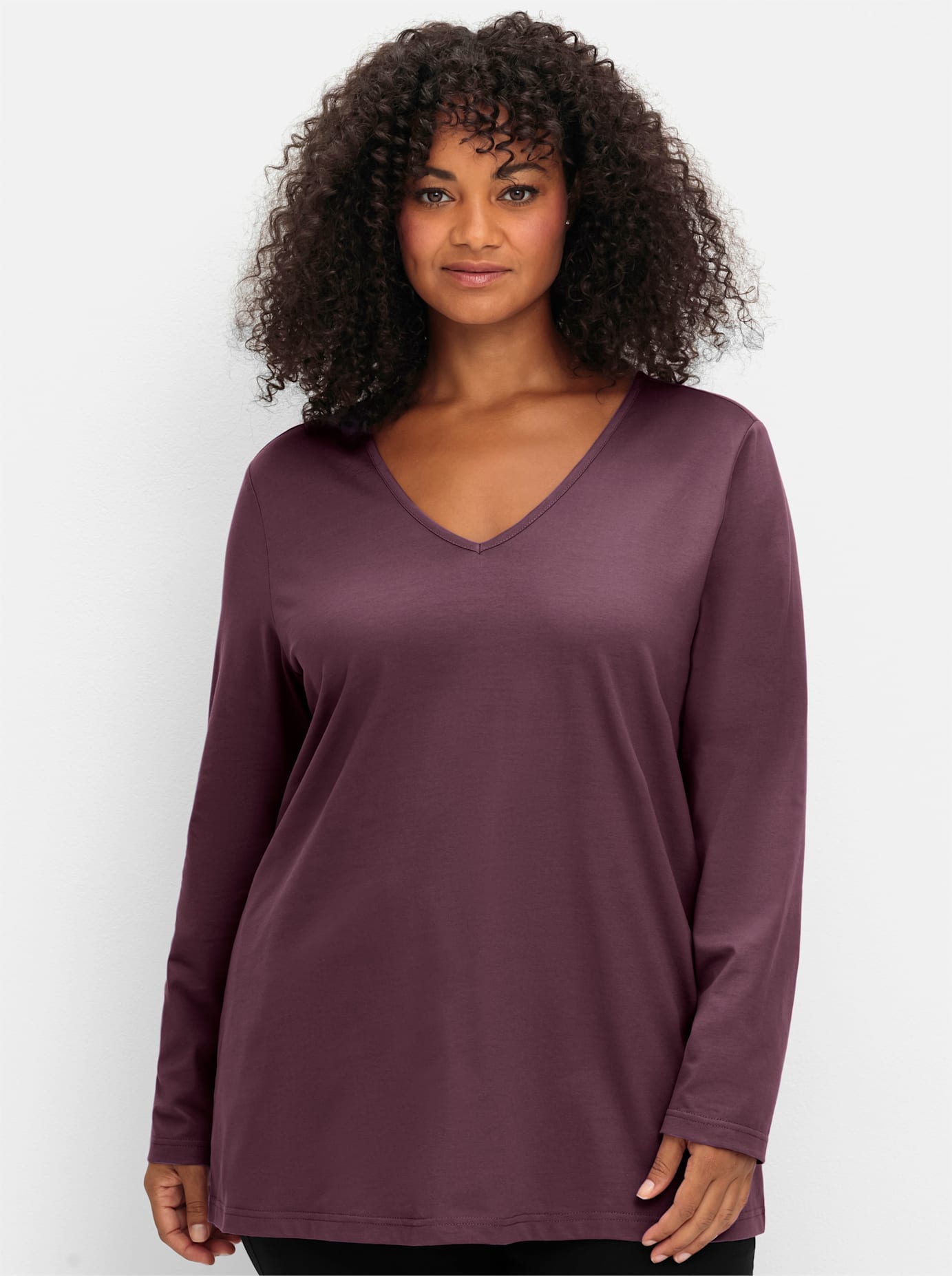 Sheego V-Shirt "Langarmshirt" 1