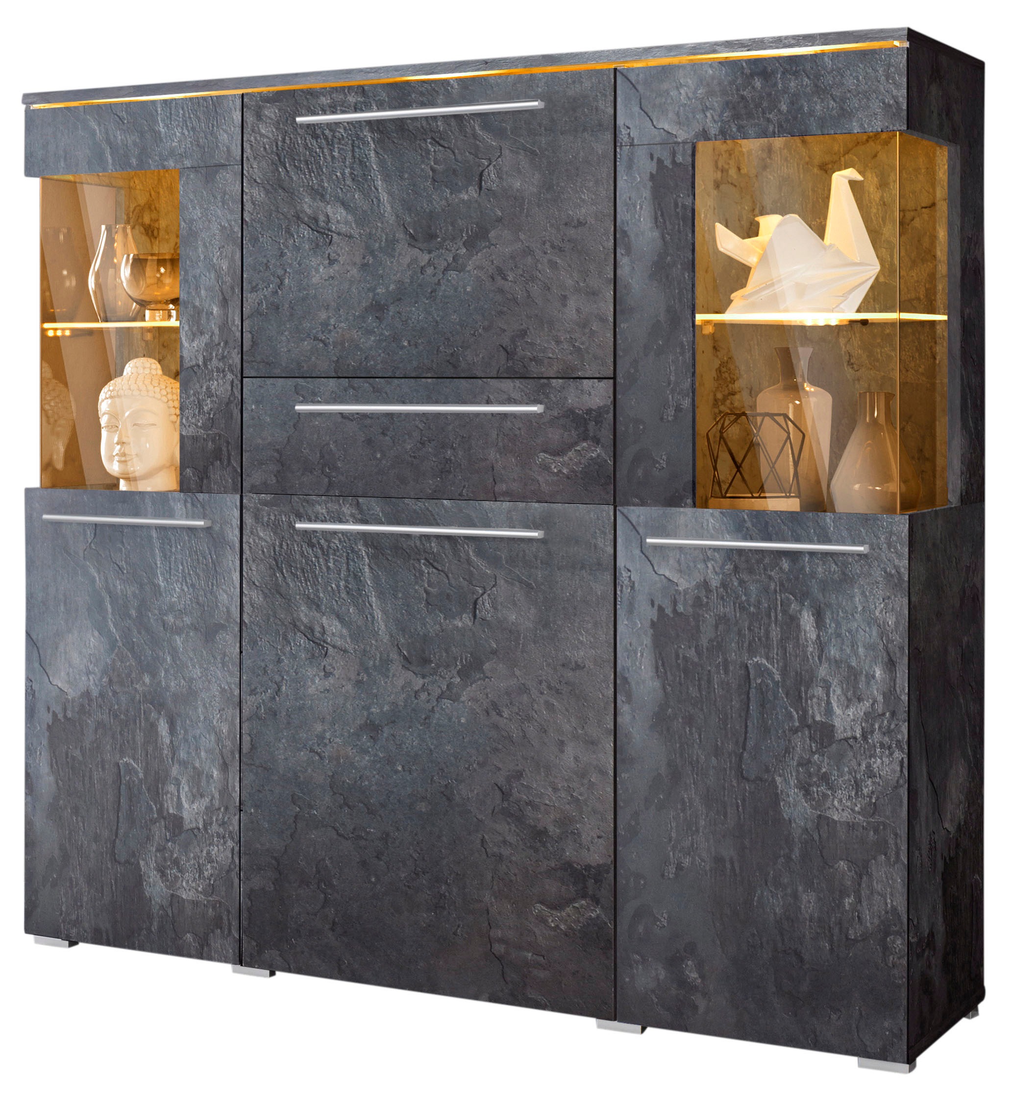 OTTO home Highboard "India,Breite 130cm, stilvolle Hochkommode 3Türen, Klap günstig online kaufen