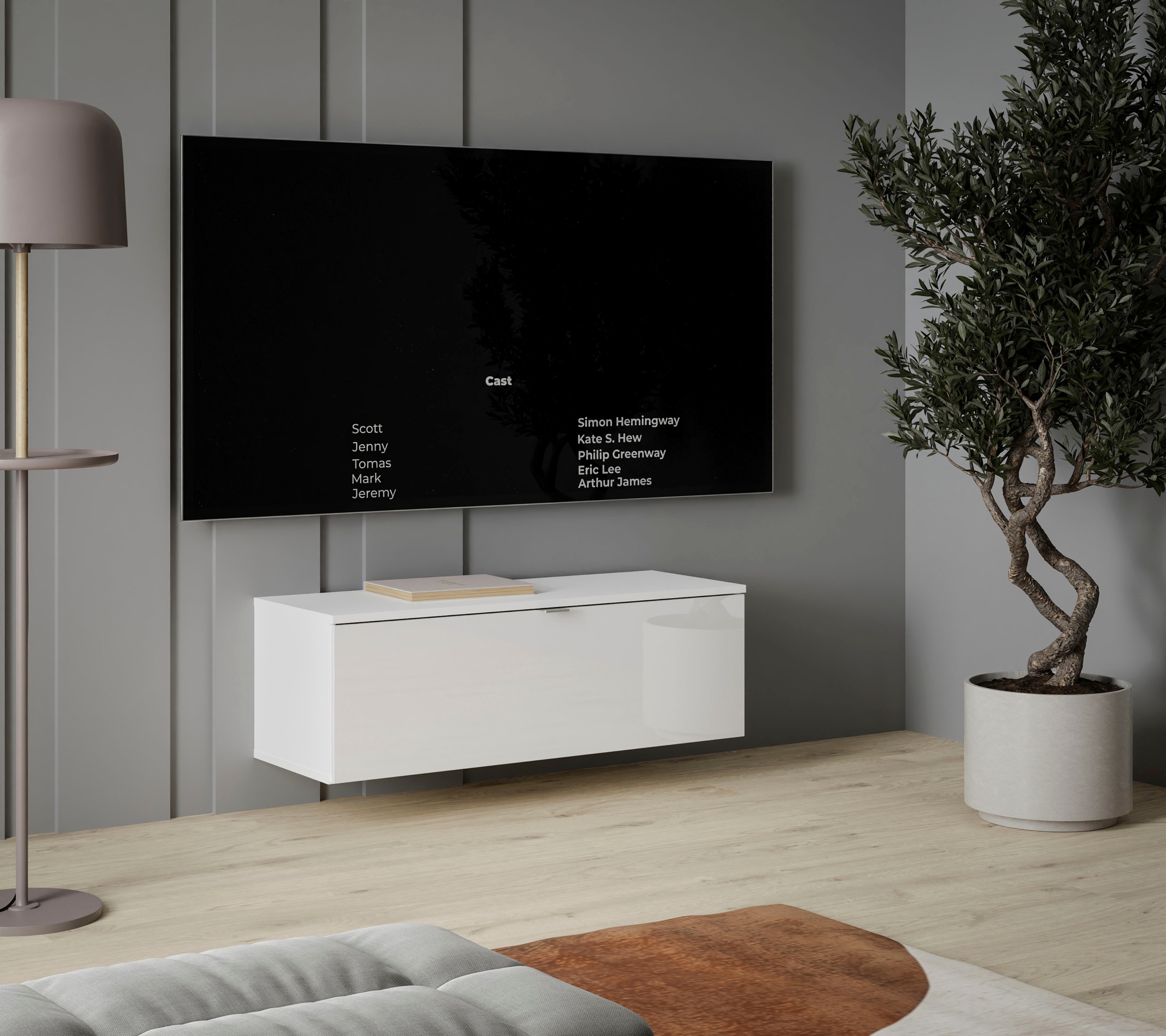 FORTE TV-Board "Libertad", TV Board, erweiterbar, Wandmontage, Metallgriff günstig online kaufen