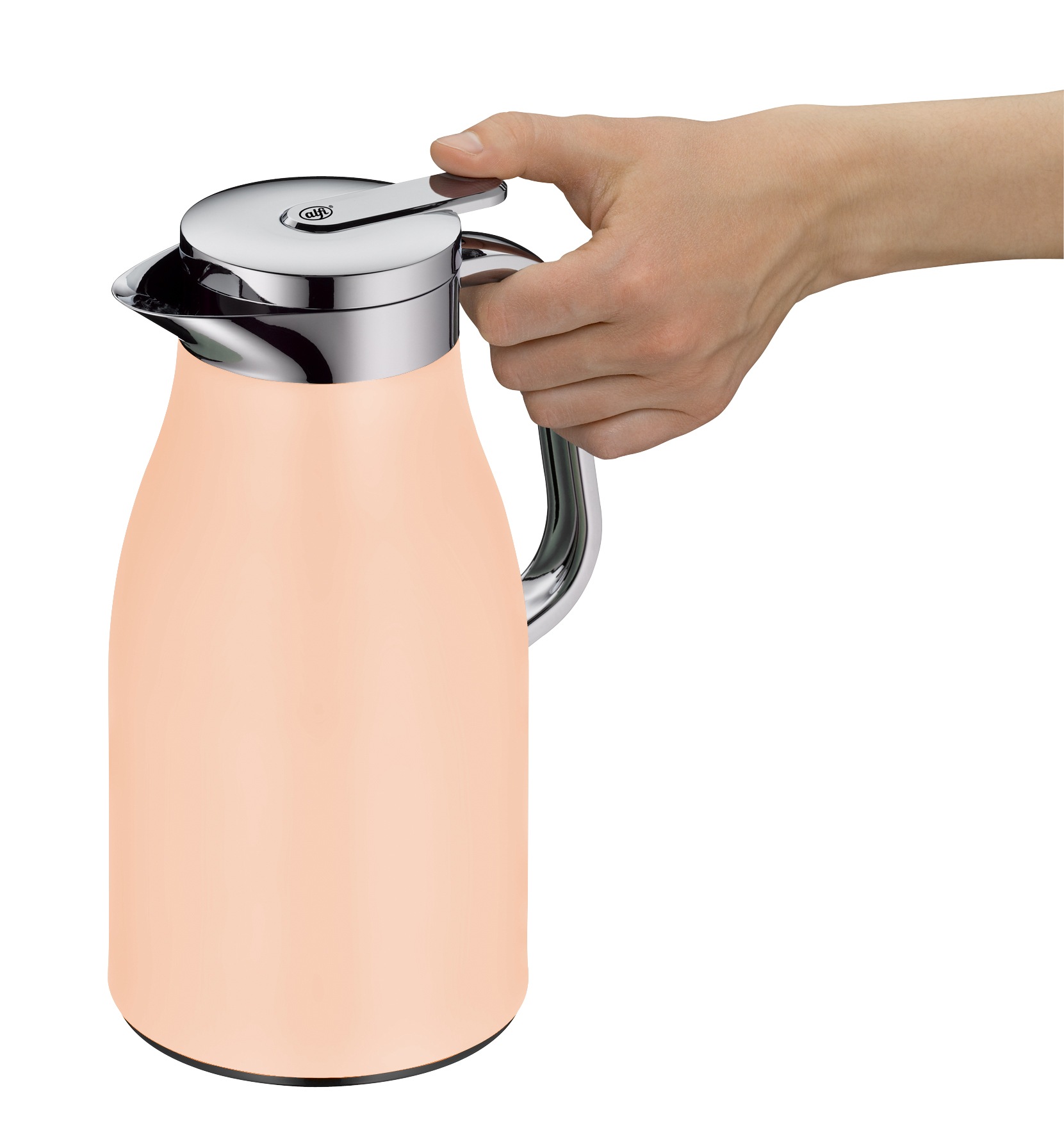 Alfi Isolierkanne »SKYLINE, mit Hartglaseinsatz und ergonomischem Griff« 1 l 1 Stk. tlg. 12h heiß & 24h kalt, Drehverschluss mit bequemem Druckknopf