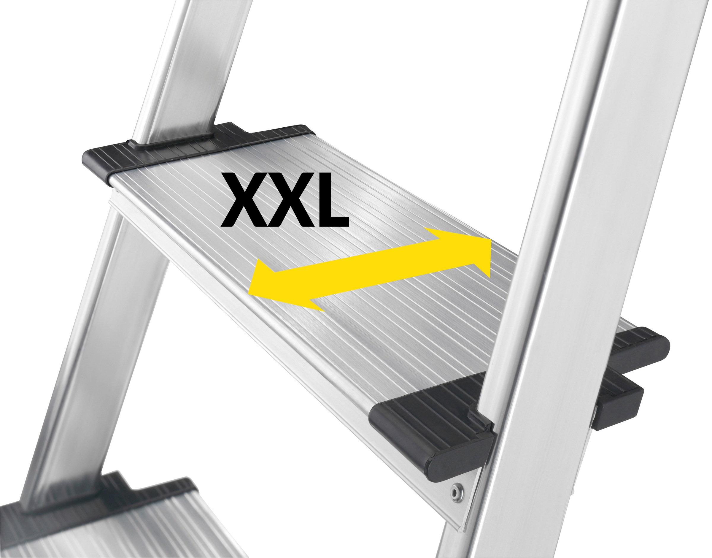 Stehleiter HAILO "L80 ComfortLine", grau (aluminiumfarben), B:50cm H:208cm L:14cm, Aluminium, Leitern, Alu-Sicherheits-Stehleiter 6 Stufen 8