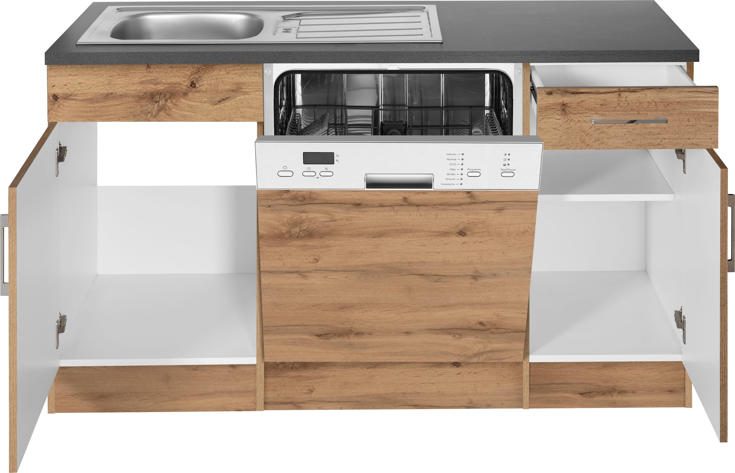 KOCHSTATION Winkelküche »KS-Colmar«, mit E-Geräten, Stellbreite 210/330 cm