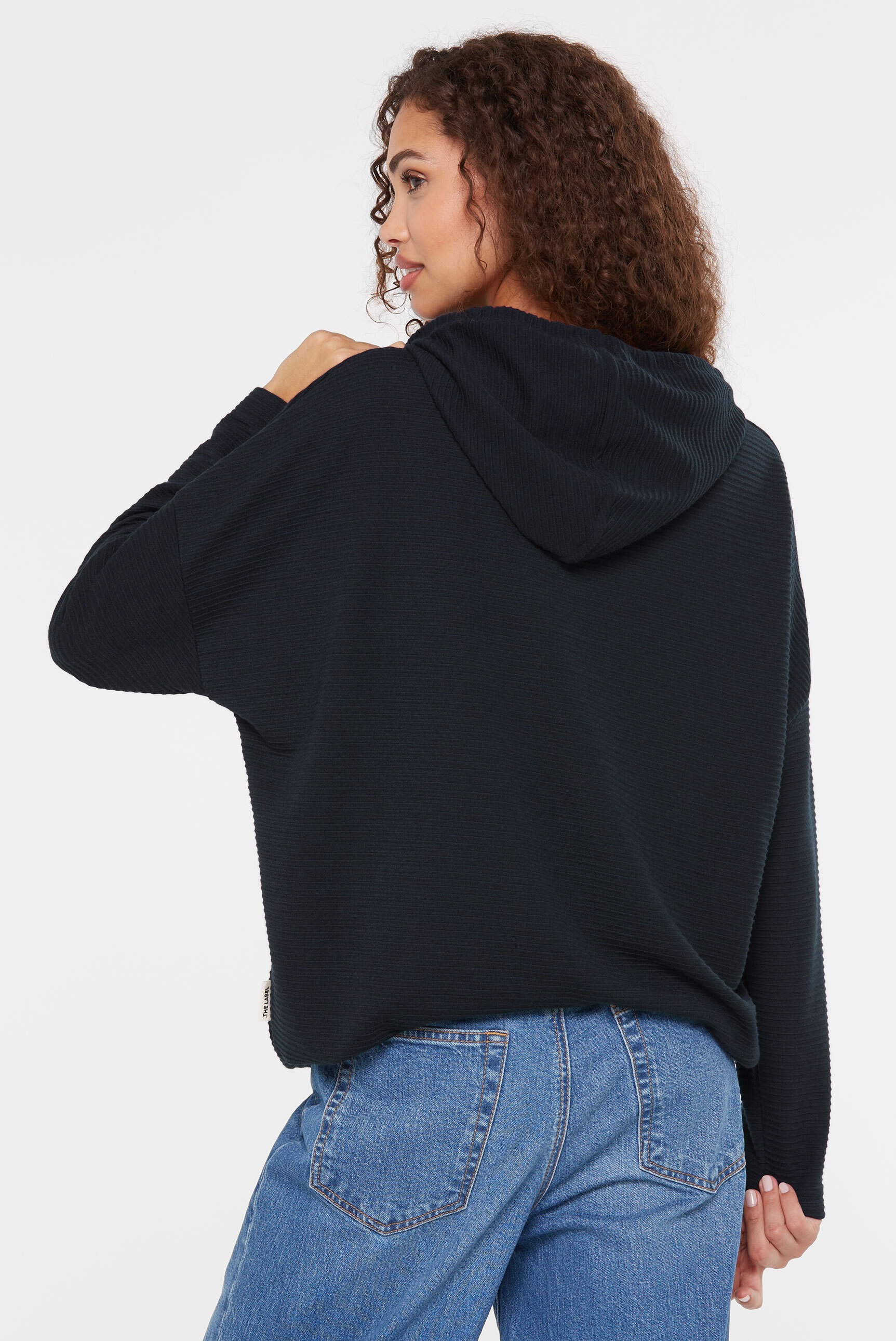 SENSES.THE LABEL Kapuzensweatshirt, mit verkürzten Ärmeln