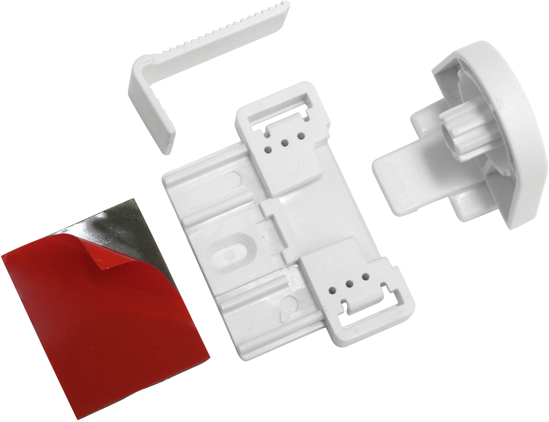 Klebe-/Klemmset GARDINIA, weiß, Kunststoff, Sichtschutzbefestigungen, "EASYFIX EF-1", für Fenster mit Gummidichtung