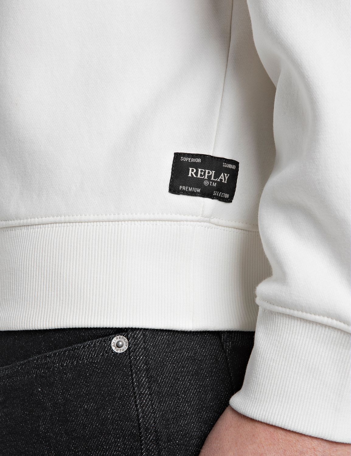 Replay Sweatshirt , mit V-Einsatz am Halsausschnitt
