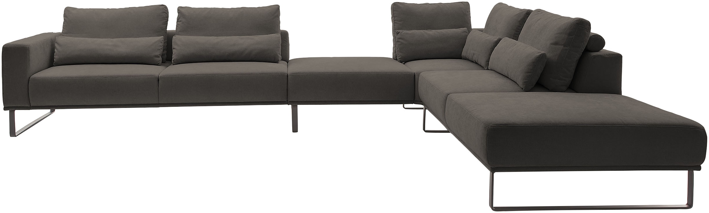 Musterring "JustB PM100 bequem, modern, elegant und viel Platz, bodenfrei" mit Zwischenhocker, wahlweise mit Funktion und Kissen, Maße 290 x 398