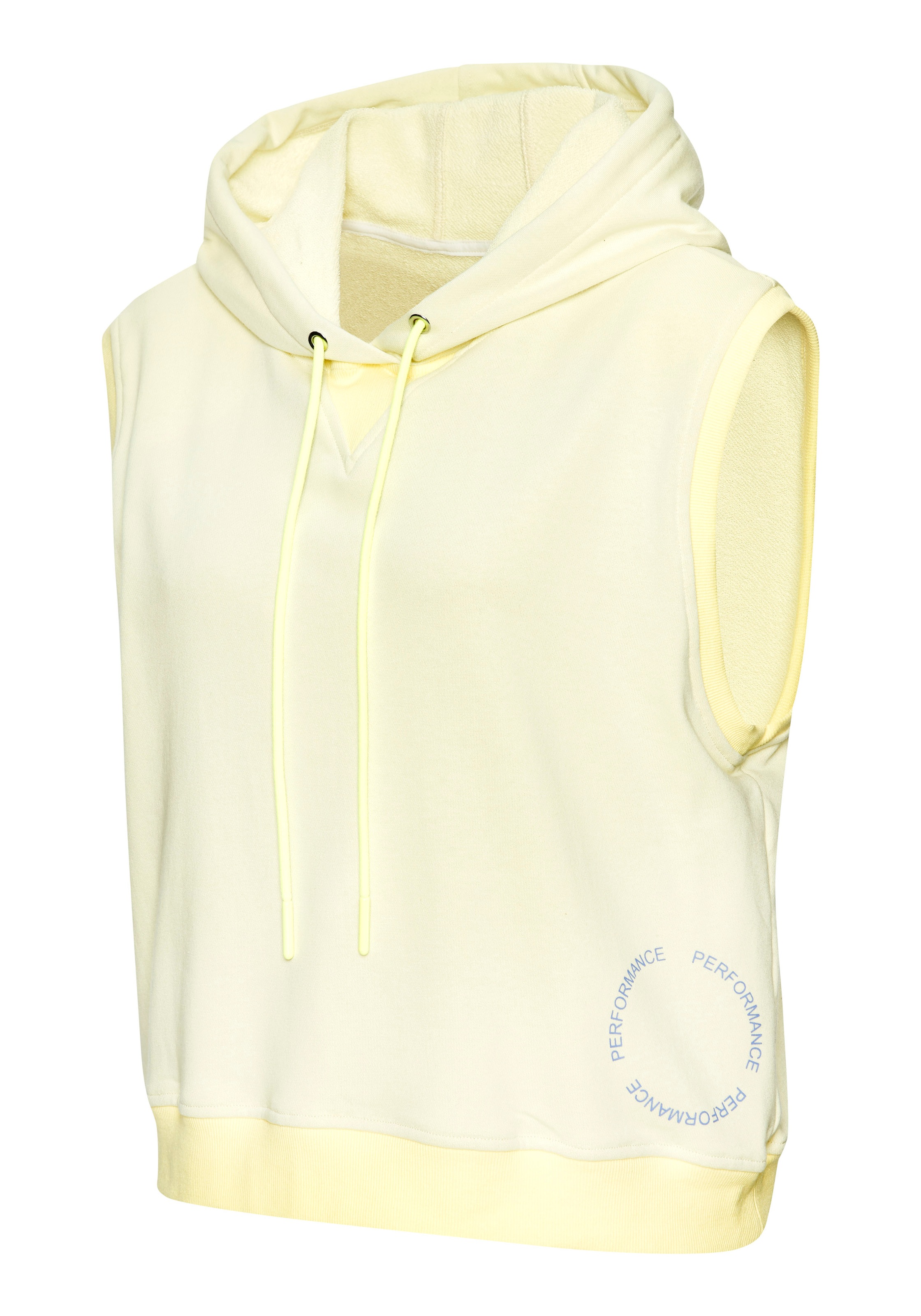Hoodie LASCANA ACTIVE, Damen, Gr. M (40/42), gelb (buttermilchgelb), Obermaterial: 60% Baumwolle, 40% Polyester, Sweatshirts Hoodie, ohne Ärmel 2