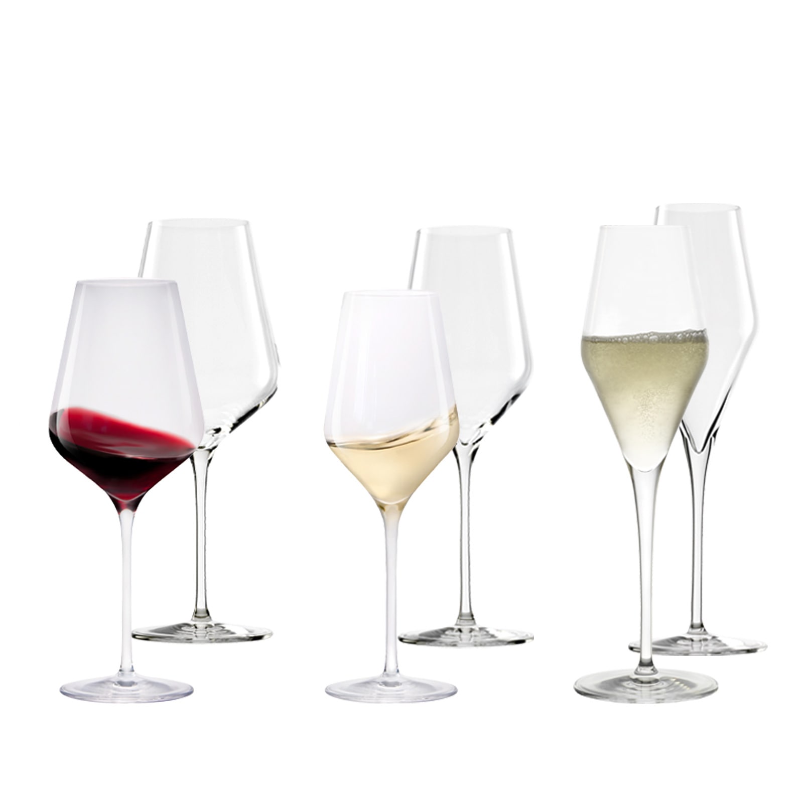 Stölzle Gläser-Set "Wein- Und Sektgläser Quatrophil 6er Set Transparent" Spülmaschinengeeignet