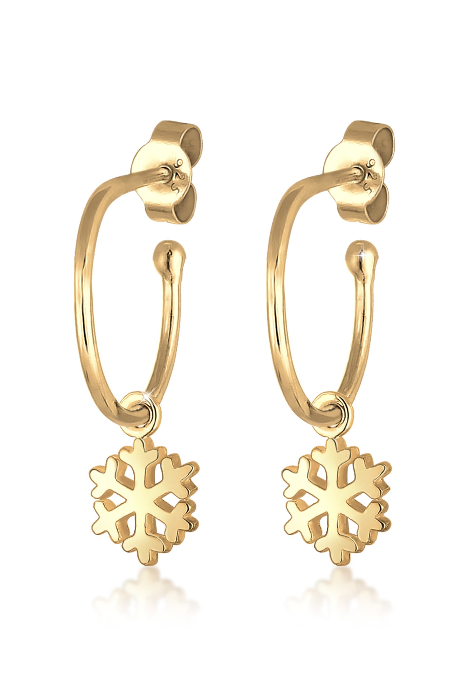 Elli Paar Creolen »Creole Schneeflocke Winter 925 Sterling Silber«