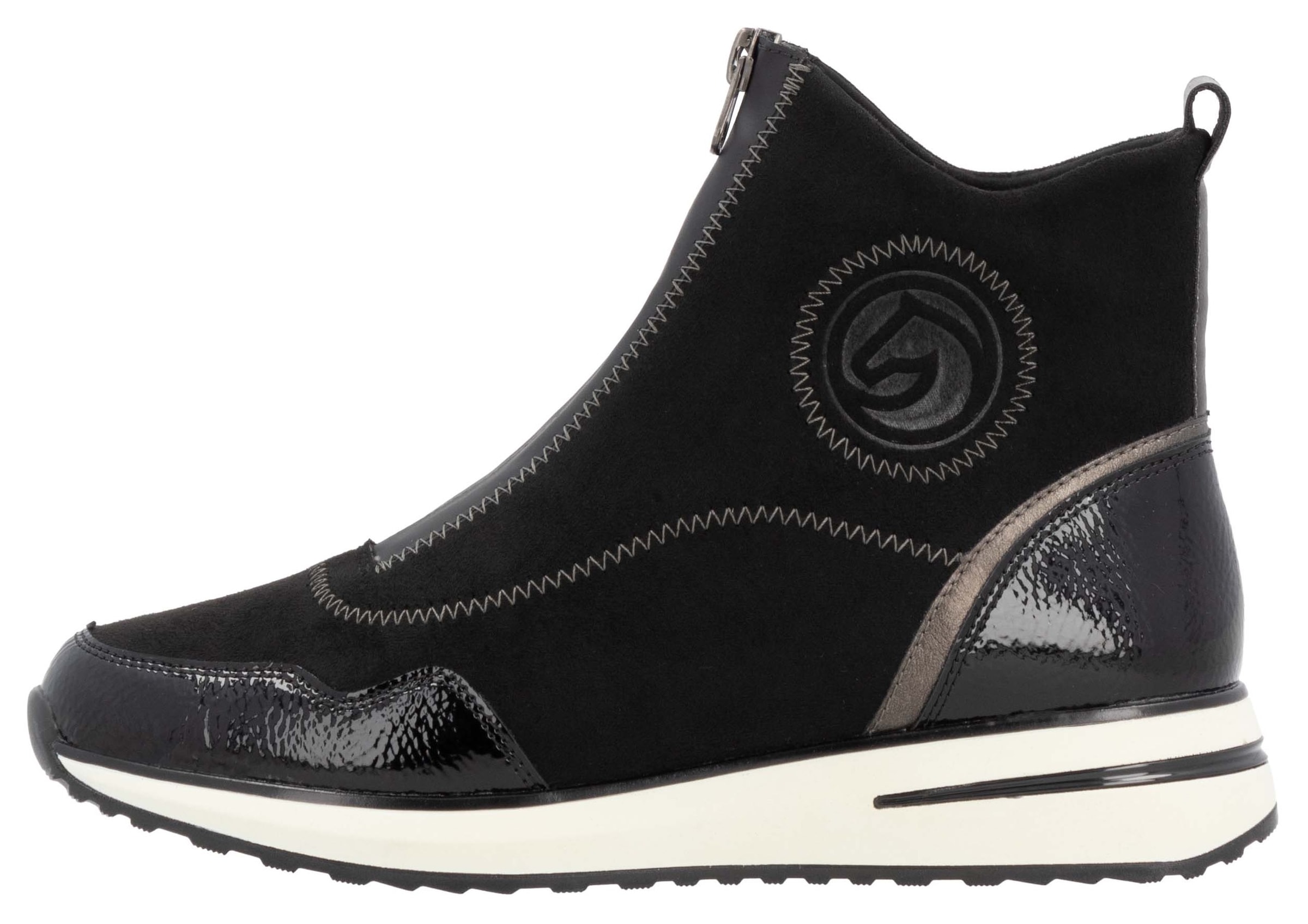 Remonte Slip-On Sneaker, Keilabsatz, Boots, Stiefelette mit praktischer Anziehlasche