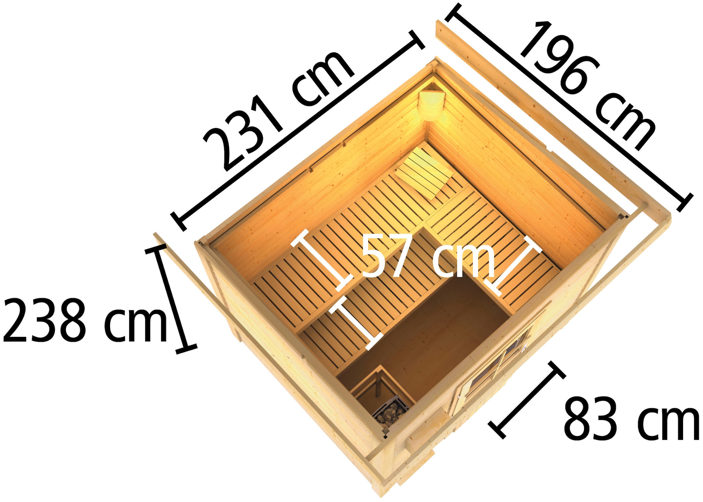 Karibu Saunahaus »Ralf« Set, 