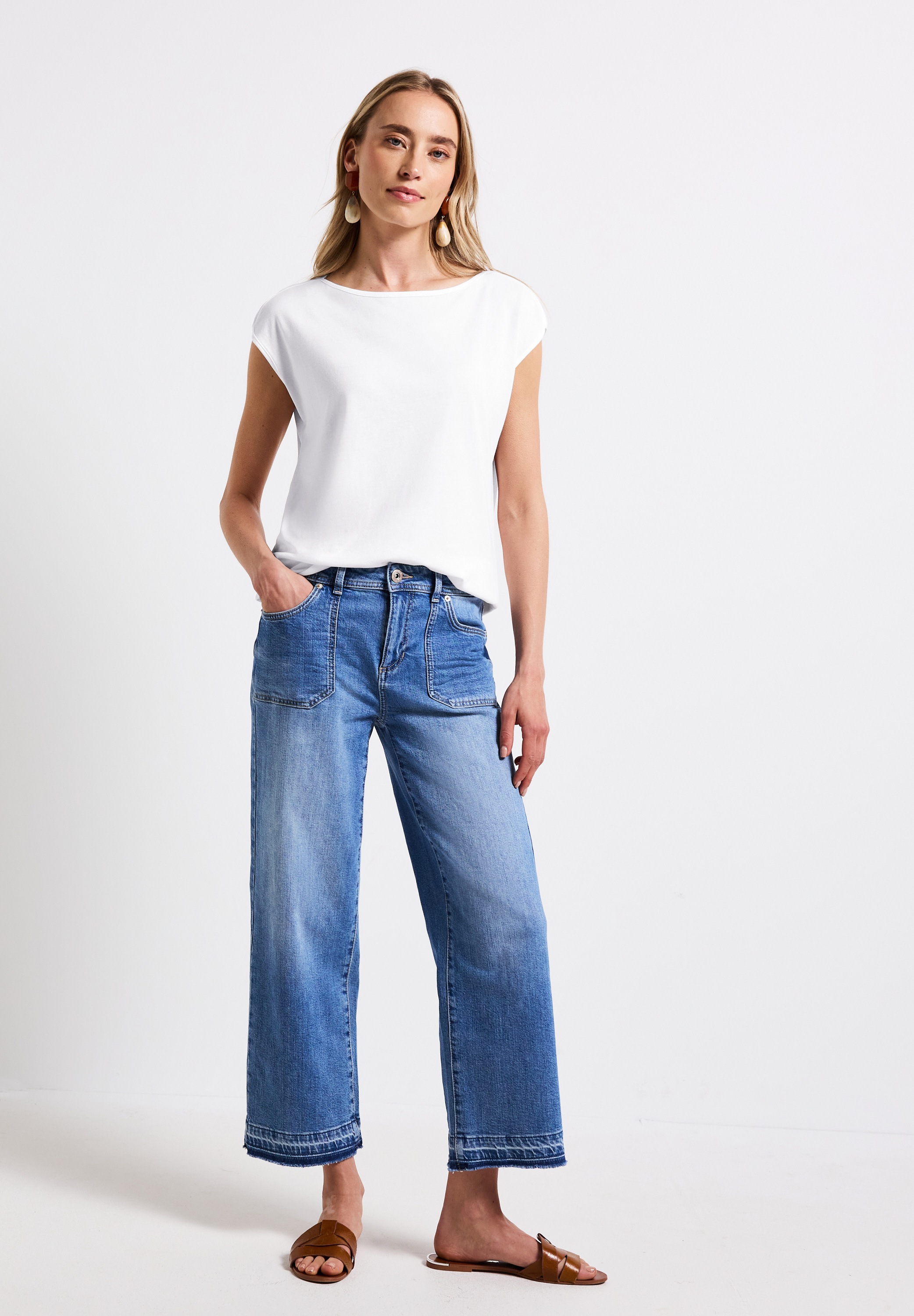 STREET ONE T-Shirt, mit U-Boot-Ausschnitt