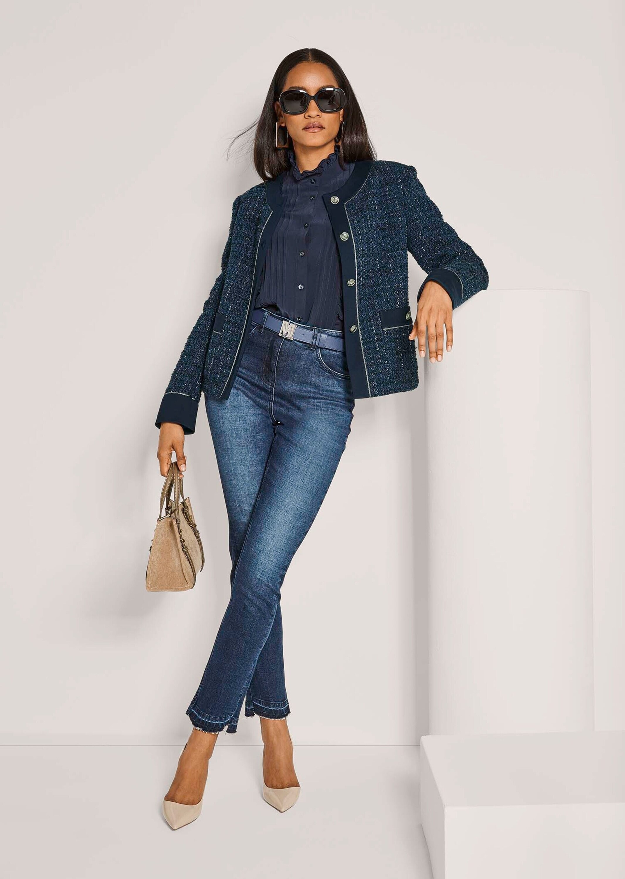 MADELEINE Jackenblazer »Tweed-Blazer Eleganter Damenblazer mit kurzem Schnitt«