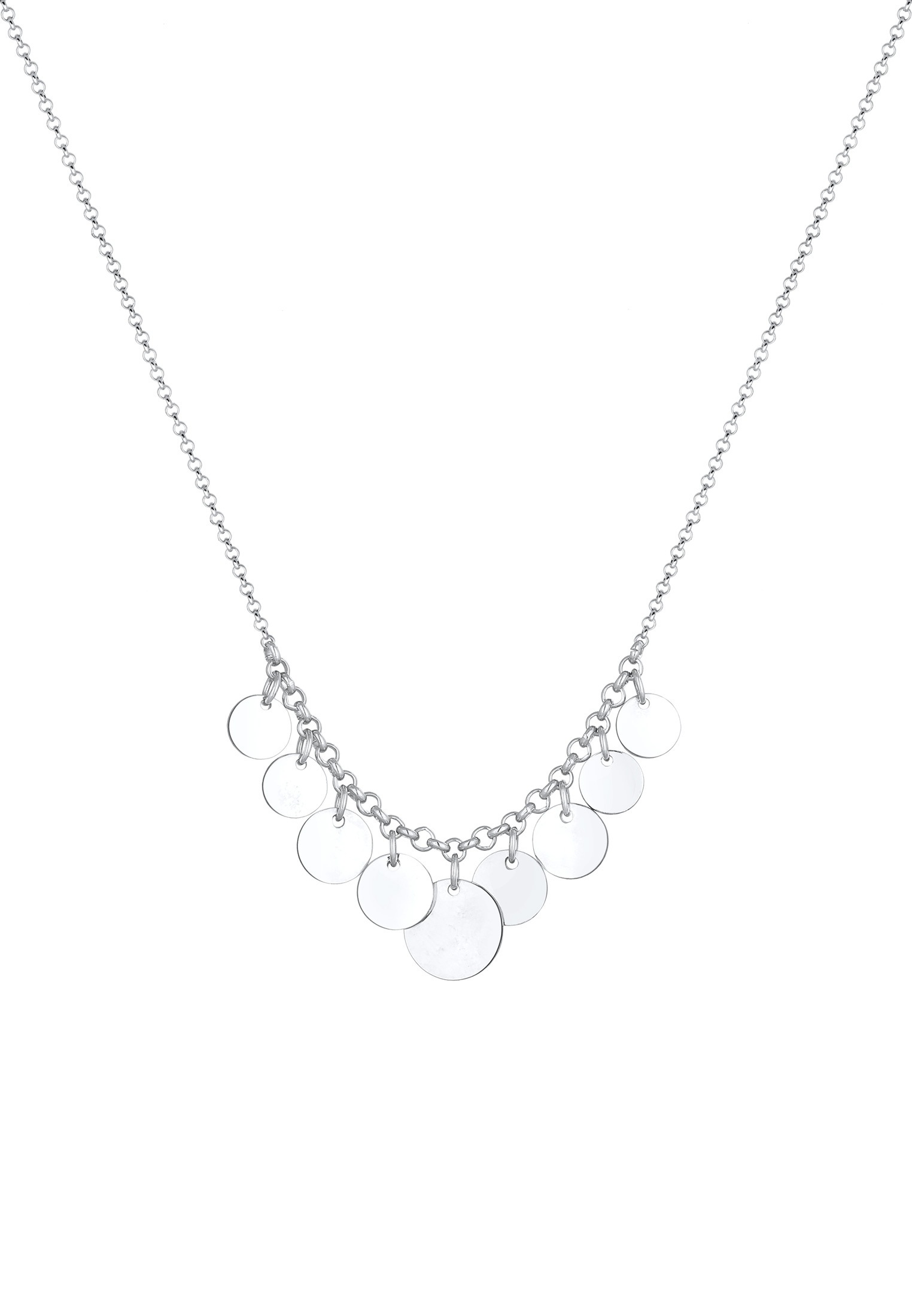 Elli Premium Kette mit Anhänger »Erbskette Anhänger Geo Look Plättchen 925 Silber«