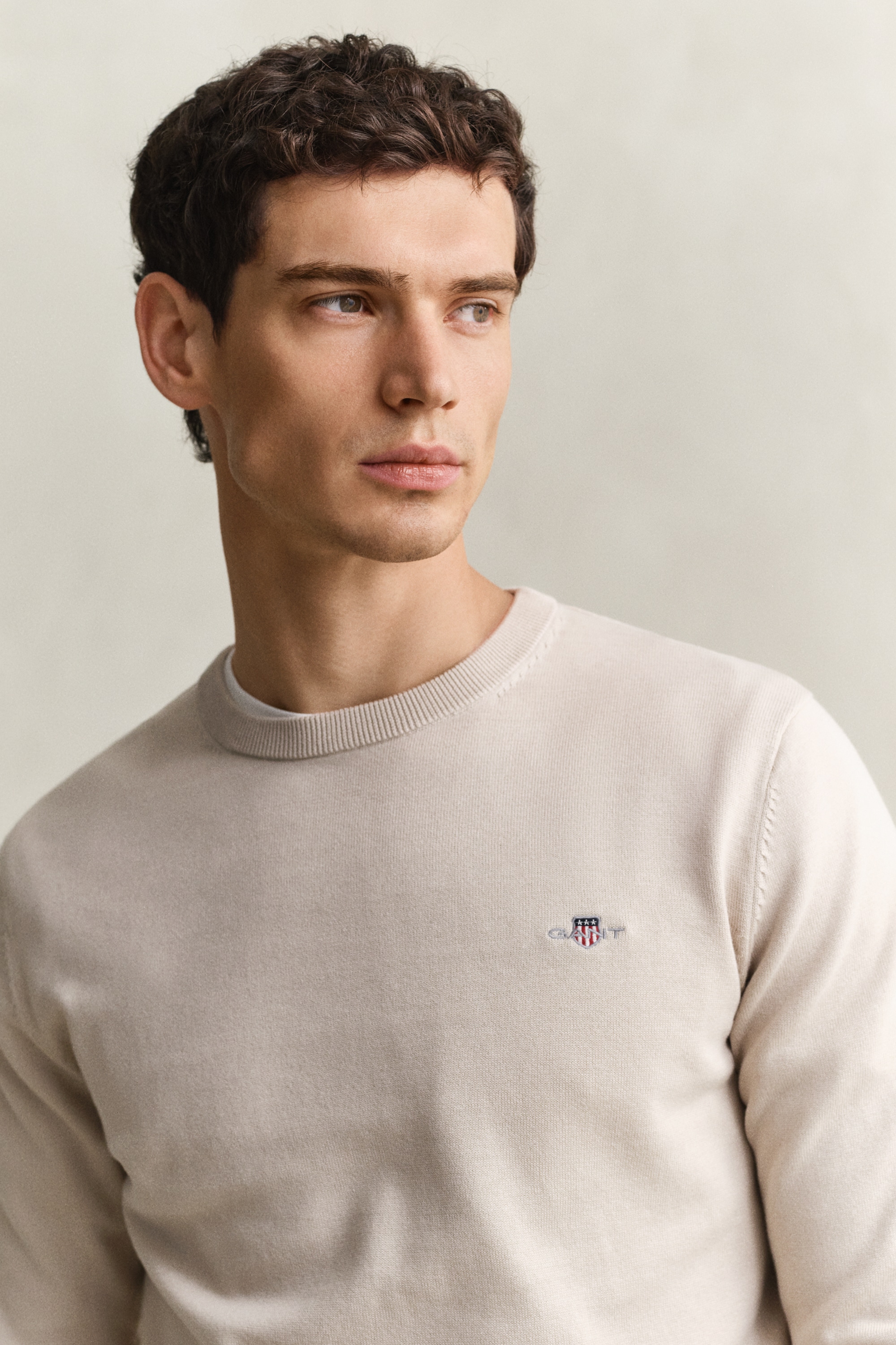 Gant Rundhalspullover »CLASSIC COTTON« Regular fit mit Rundhalsausschnitt