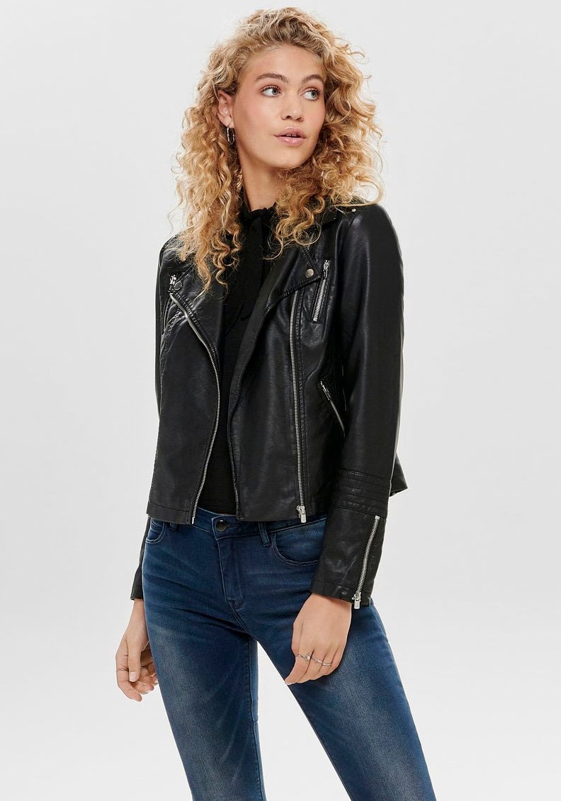 ONLY Lederimitatjacke "ONLGEMMA – Bikerjacke mit asymmetrischem Reißverschl günstig online kaufen