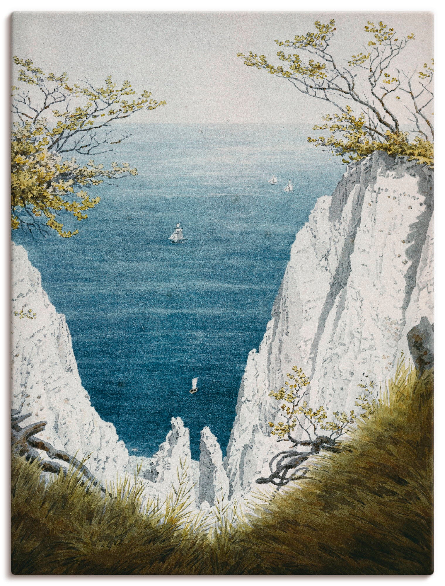 Artland Wandbild "Kreidefelsen auf Rügen, um 1826" Gewässer 1 Stk. tlg. als Leinwandbild, Poster in verschied. Größen