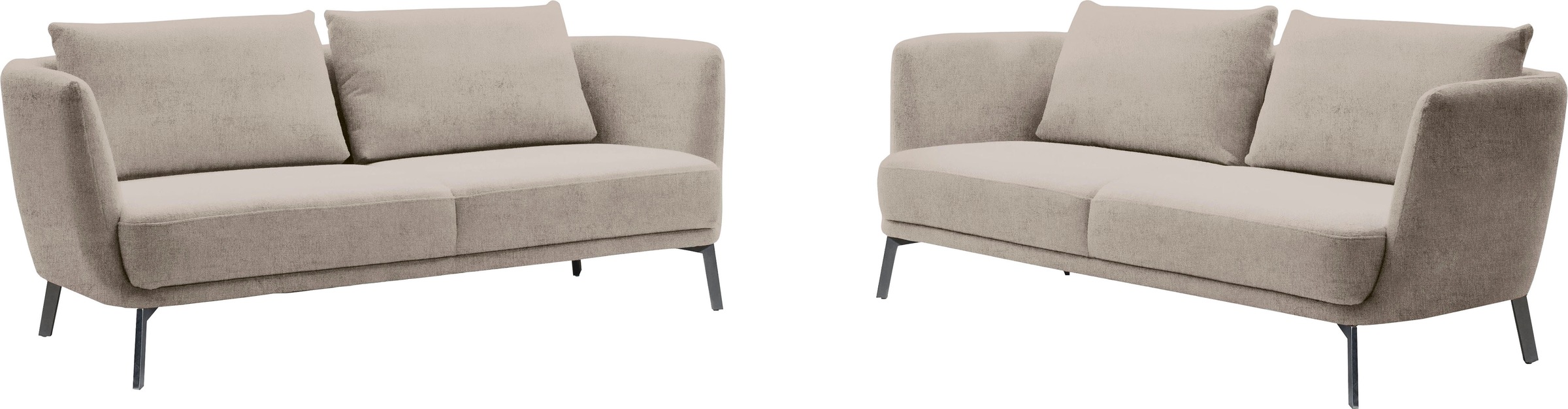 SCHÖNER WOHNEN-Kollektion 2,5-Sitzer »Pearl, hochwertig und komfortabel, - 5 Jahre Hersteller-Garantie«, auch in Bouclé, Maße (B/H/T): 190/71/91 cm, Füße Metall