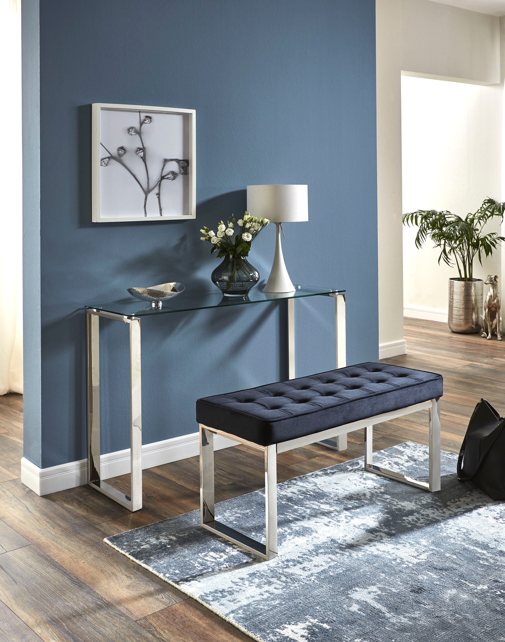 HAKU Konsole »Sideboard« rechteckig - aus Metall Silber - B/T/H 120/40/78 cm