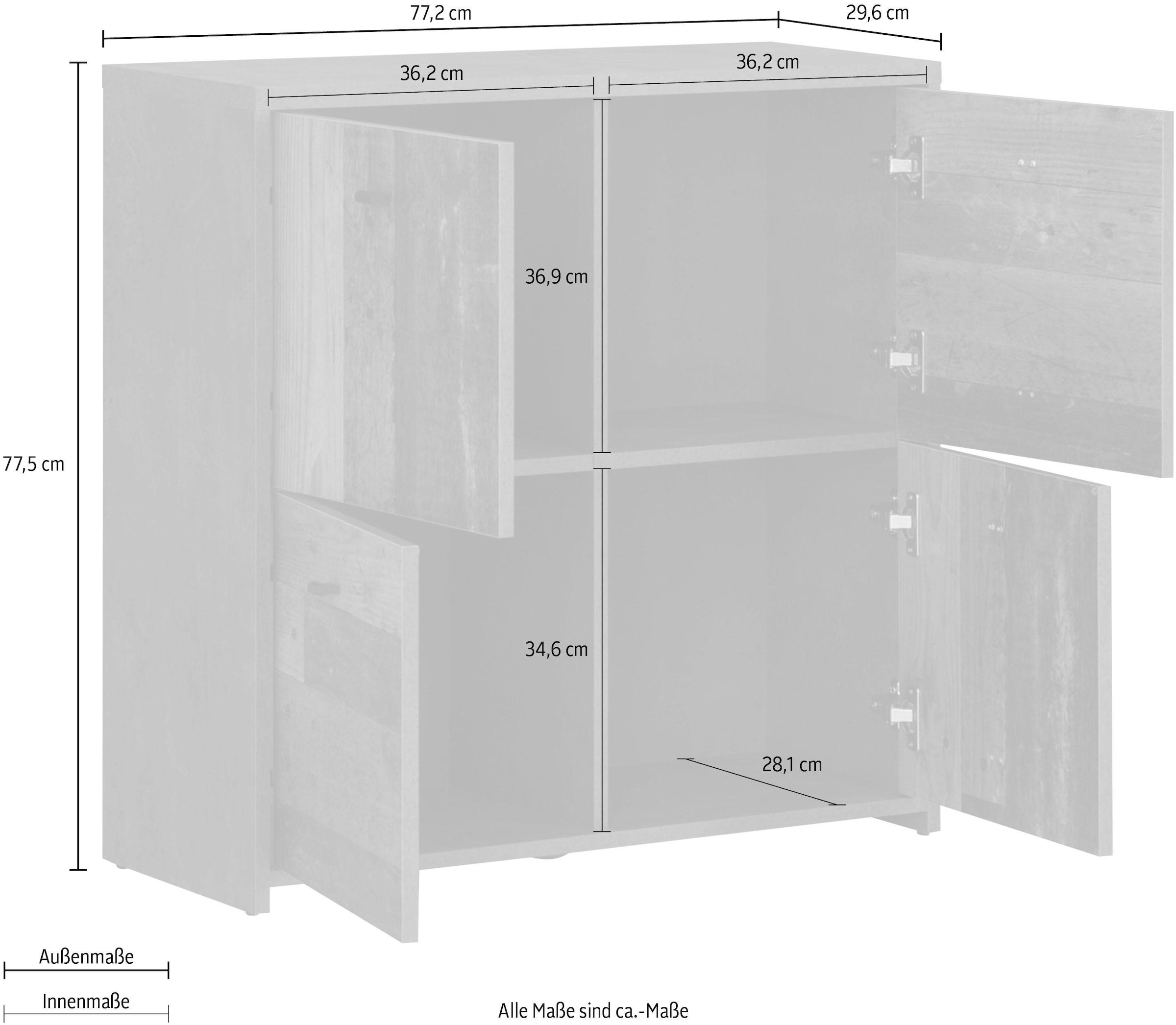 FORTE Kommode »CHEST«, Breite ca. 77 cm