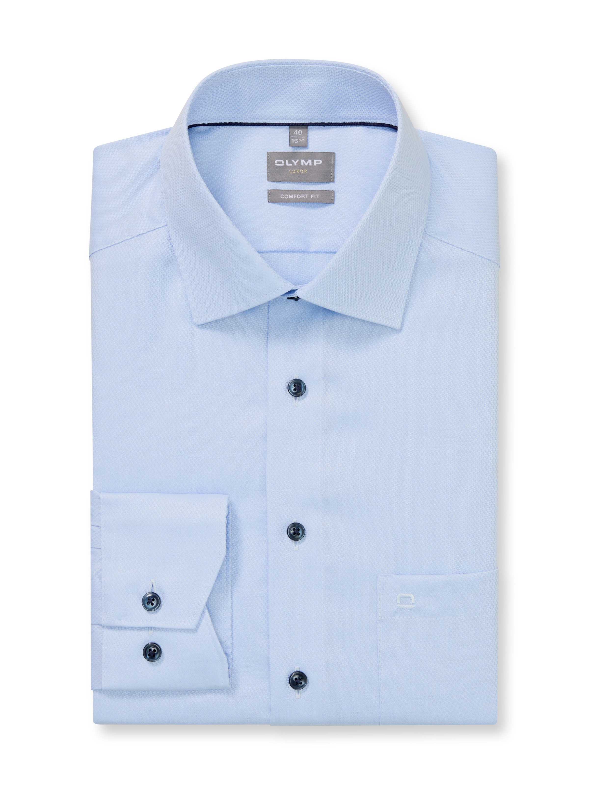 OLYMP Langarmhemd »Luxor«, Businesshemd, comfort fit, Minimalprint, New-Kentkragen