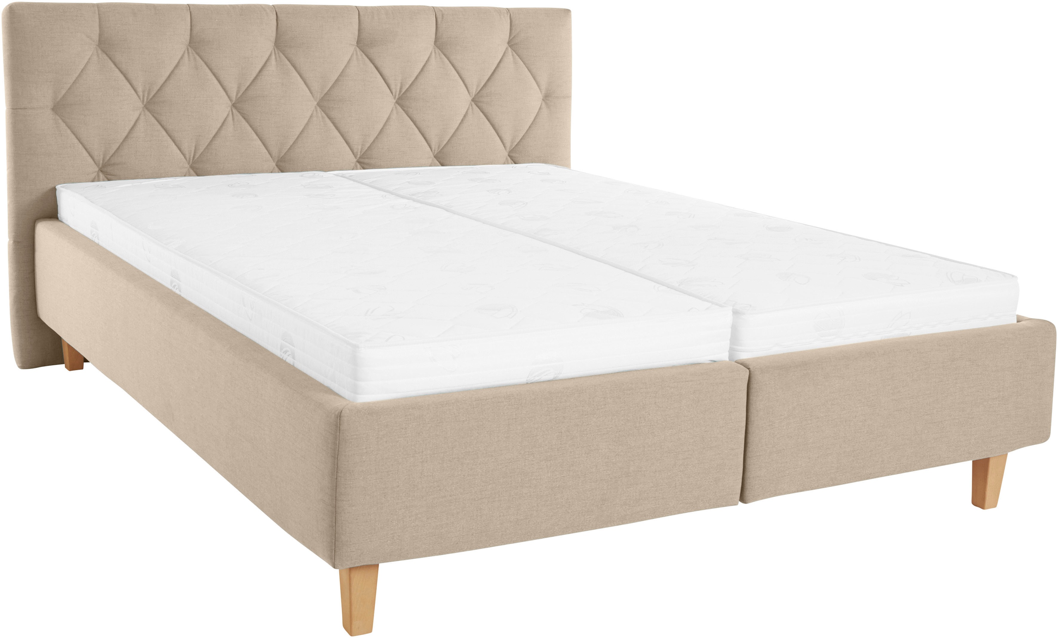 Thumbnail - Home affaire Polsterbett "Sunley 100" Kreuzsteppung, Kopfteilhöhe 102 cm, ohne oder mit Matratze/Lattenrost