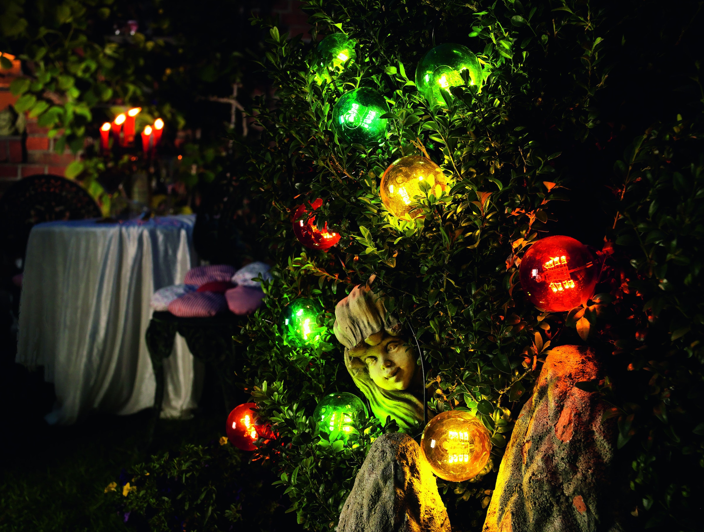 KONSTSMIDE LED-Lichterkette »Weihnachtsdeko aussen«, 20 St.-flammig, 160 kaufen warm bunte Dioden Biergartenkette, | LED / weiße Birnen 20 BAUR