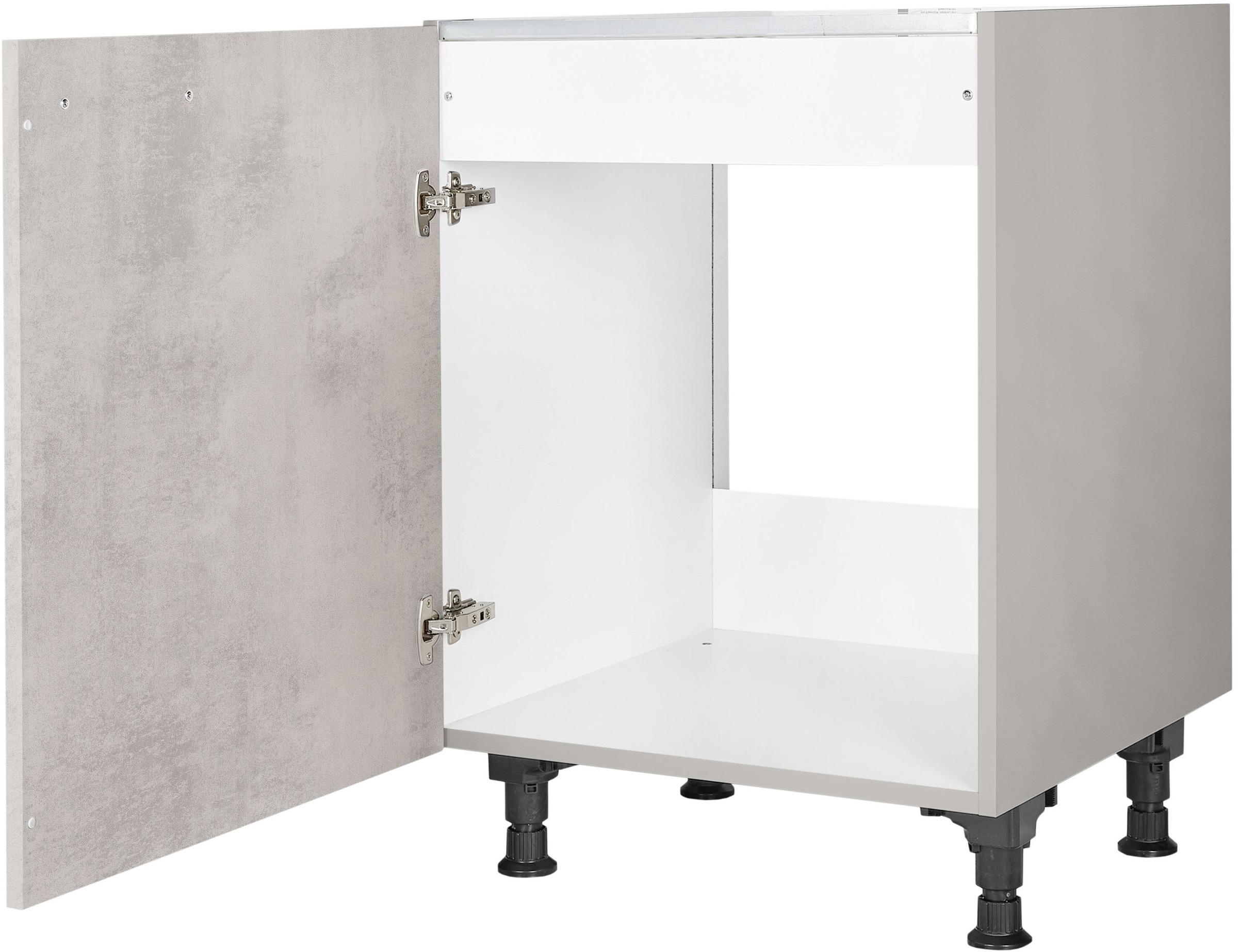 nobilia® Spülenschrank »"Riva", Ausrichtung wählbar, vormontiert, in den Breiten«, 45 und 60 cm, mit höhenverstellbaren Sockelfüßen