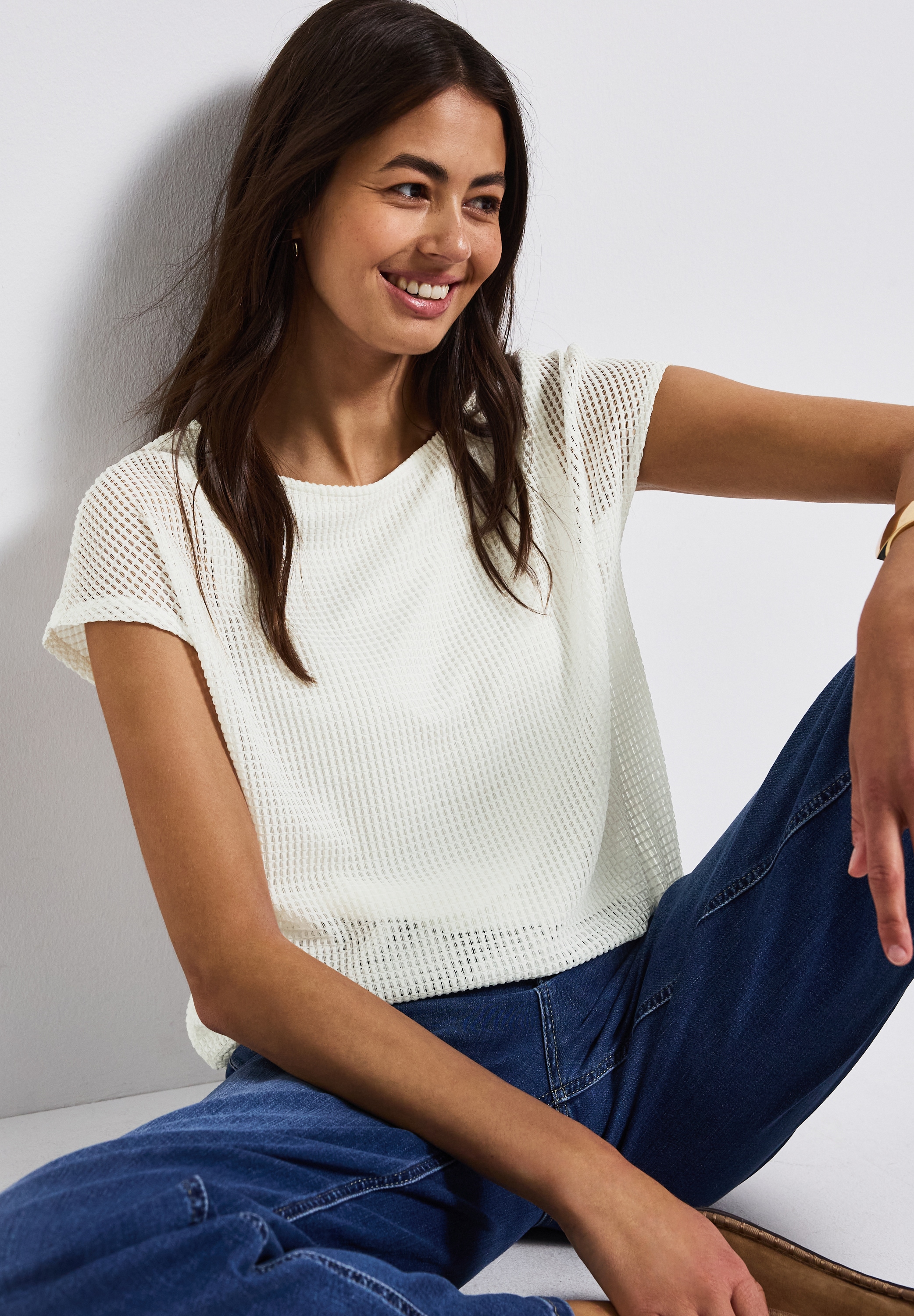 STREET ONE 2-in-1-Shirt, in Mesh-Optik