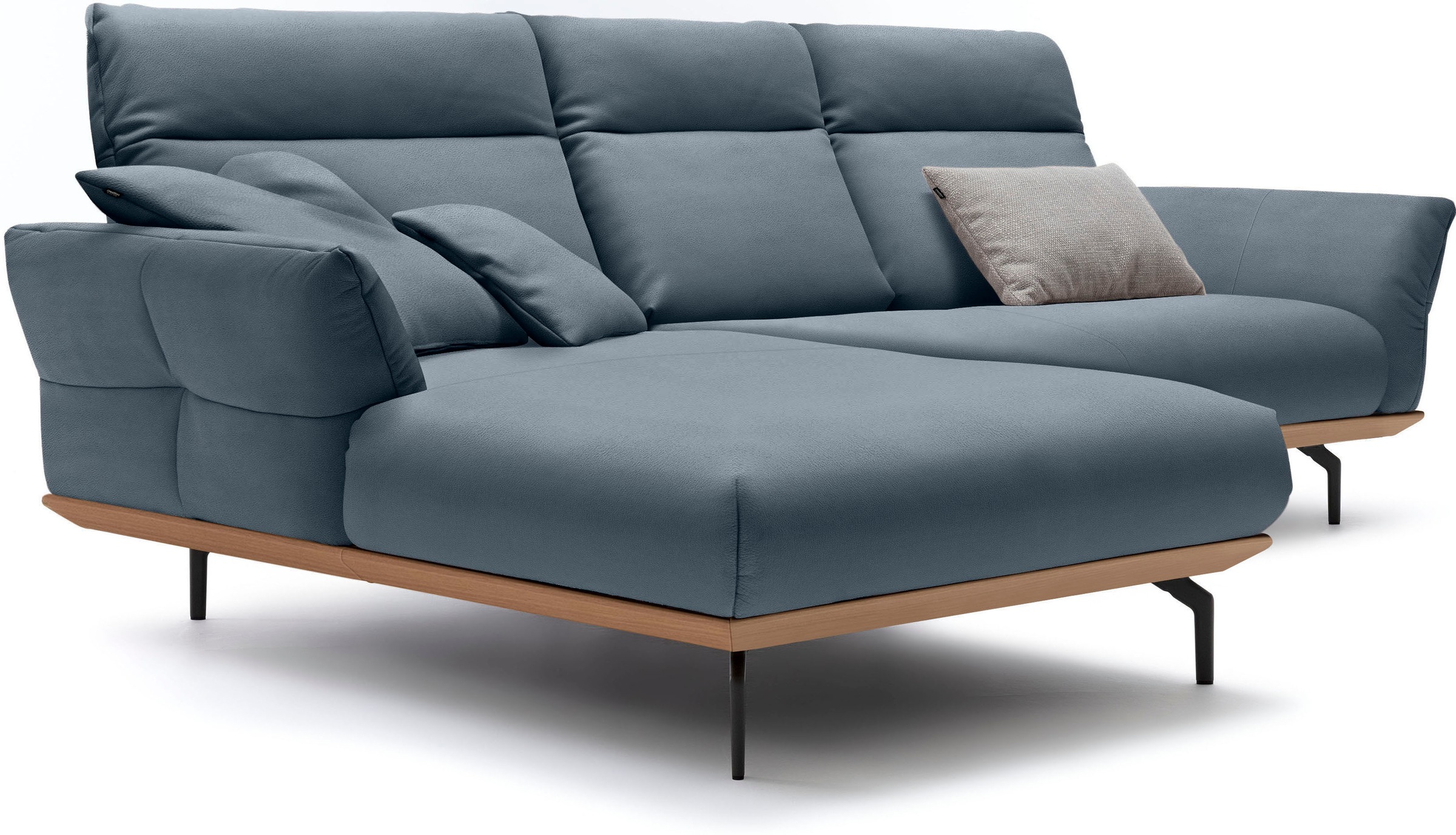 Creation BY ROLF BENZ Ecksofa »hs.460«, Sockel in Eiche, Alugussfüße in umbragrau, Breite 298 cm