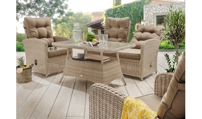 Gartenlounge-Set »MERANO«, (11 tlg.), Polyrattan, 2 Sessel, 2er Sofa, 1 Tisch...