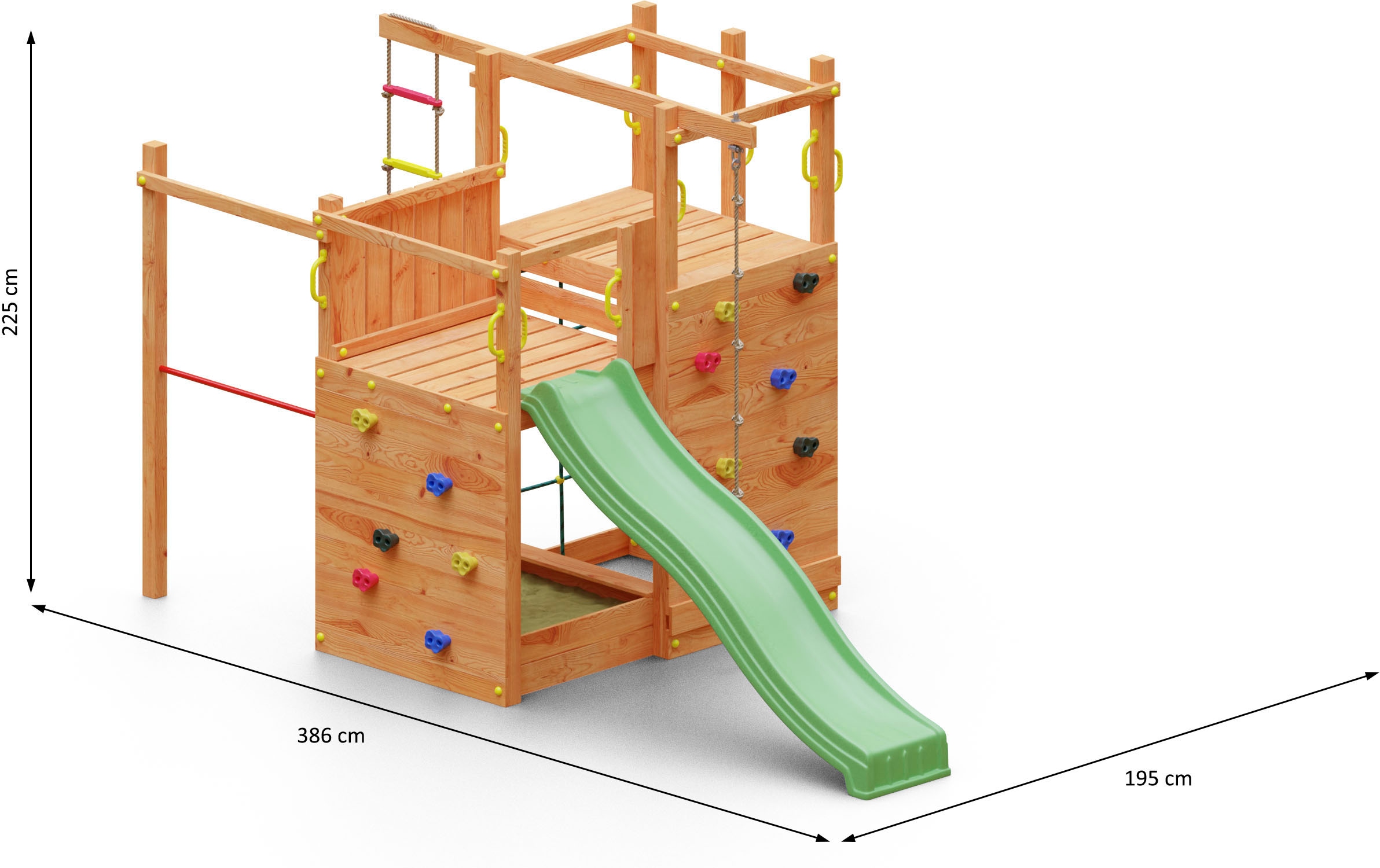 FUNGOO Spielturm »Climbing Star2«, mit Schaukel & Rutsche, Klettererweiterung