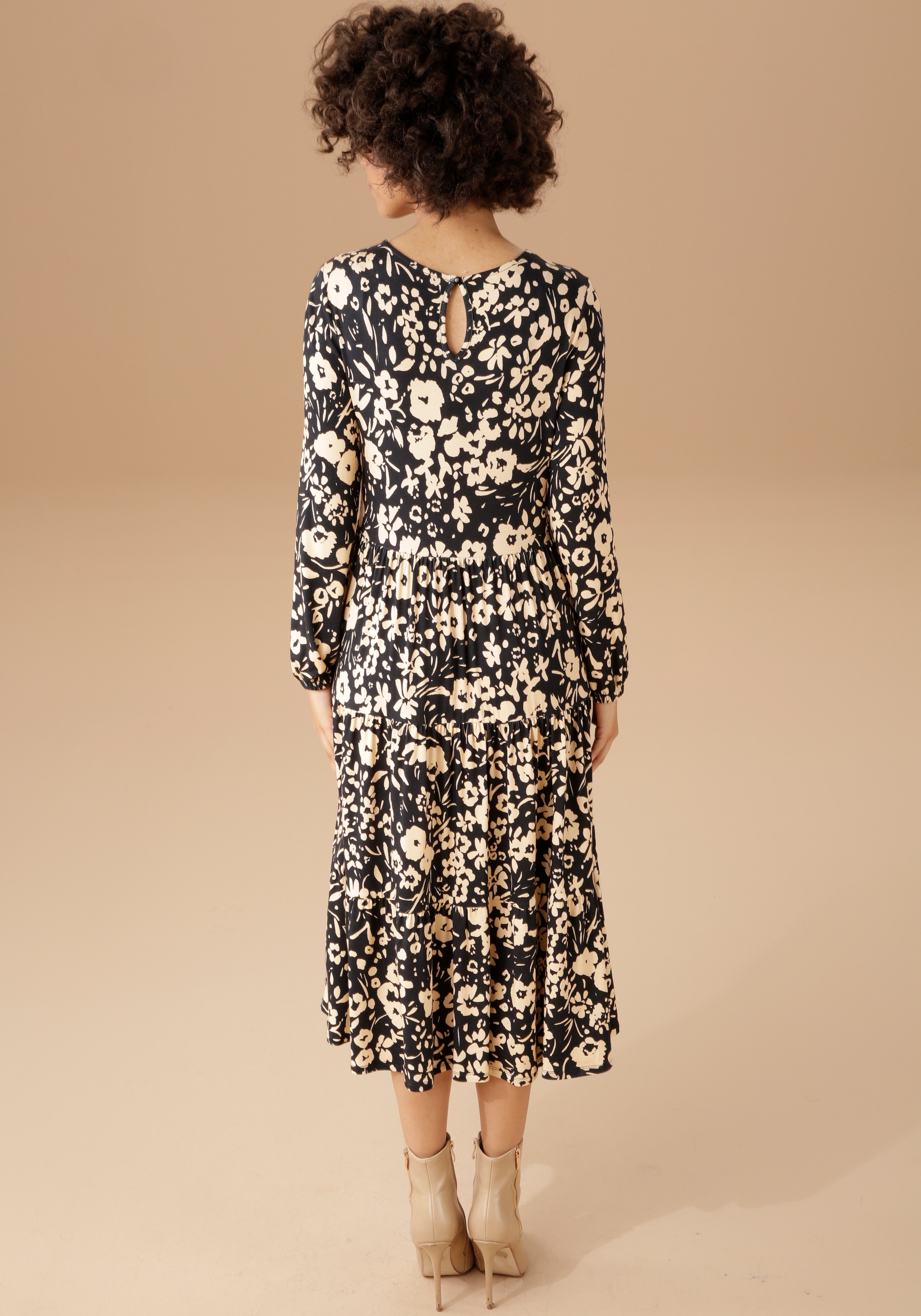 CASUAL | online Aniston kaufen abstraktem BAUR mit Blumendruck Jerseykleid,