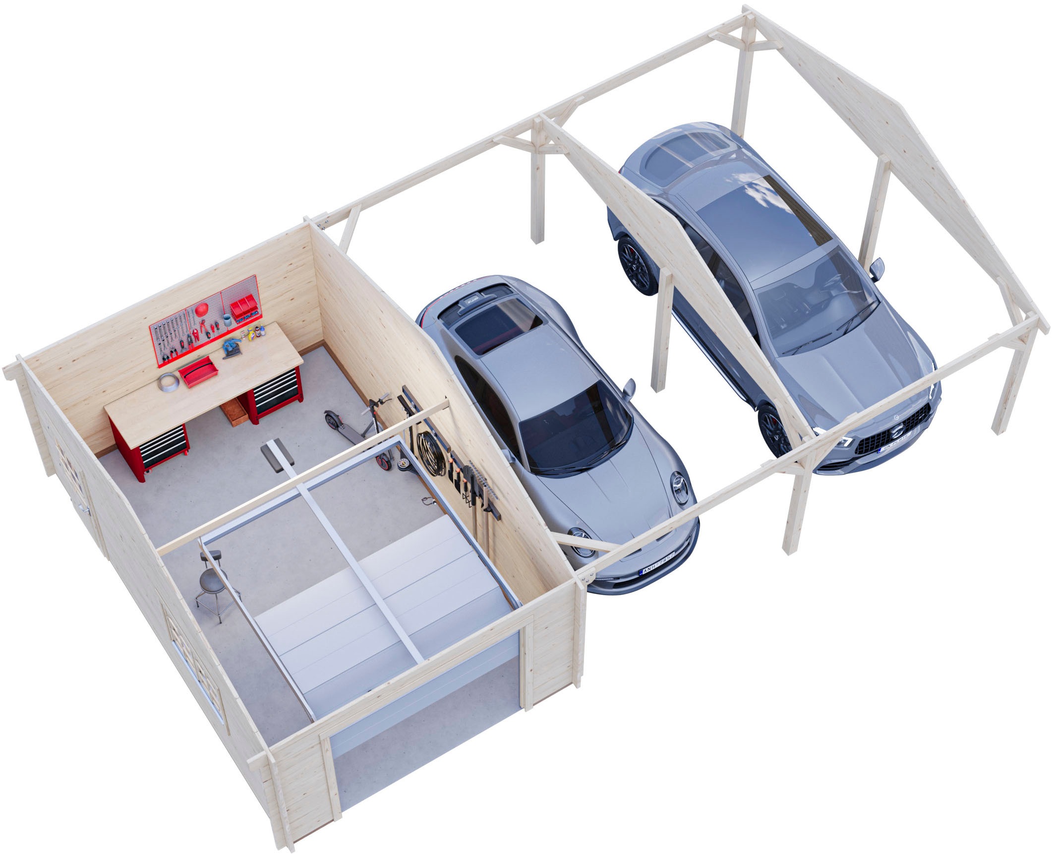 Palmako Garage »Roger, mit Sektionaltor« BxTxH: 1006x619x316 cm