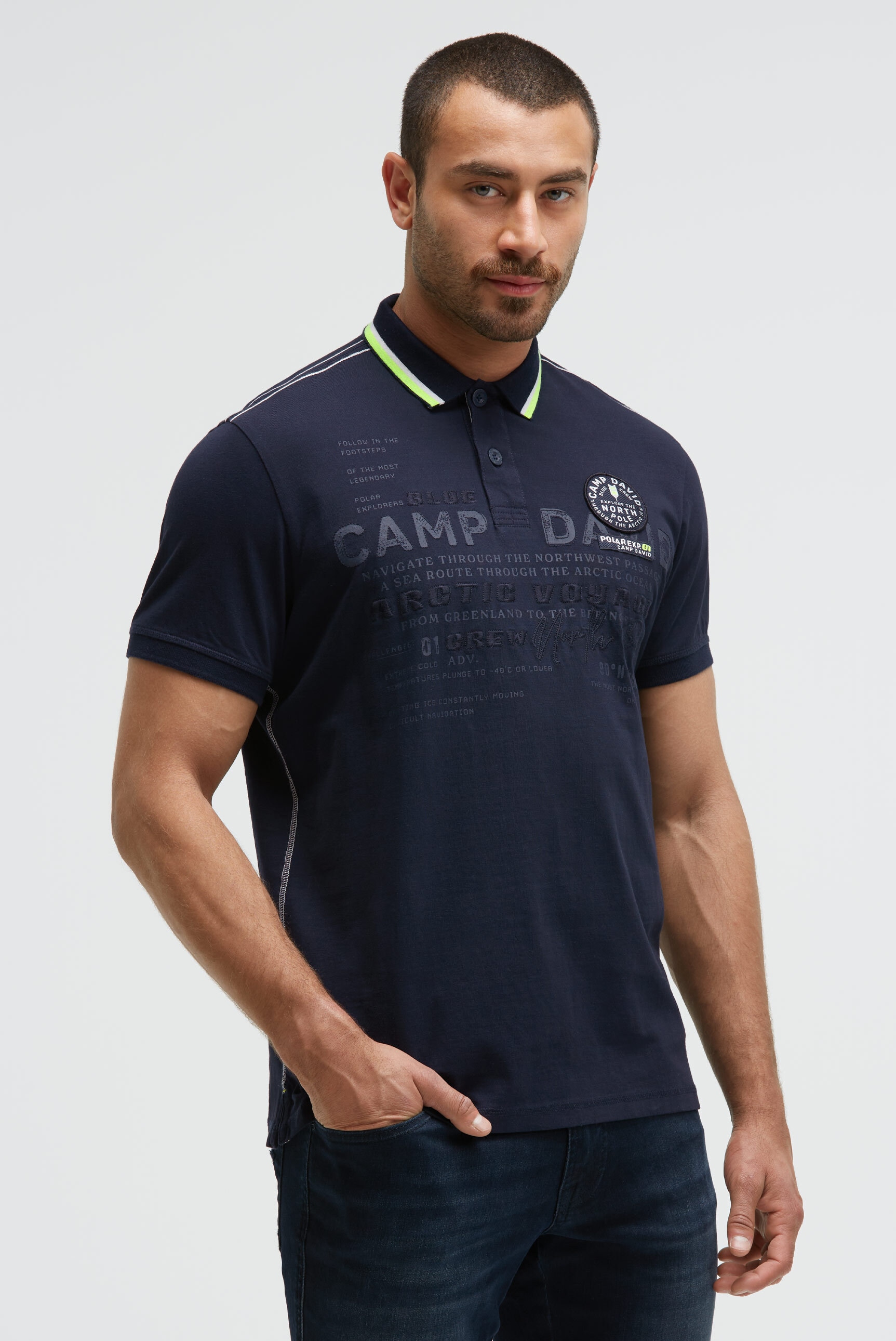 CAMP DAVID Poloshirt, mit Seitenschlitze günstig online kaufen