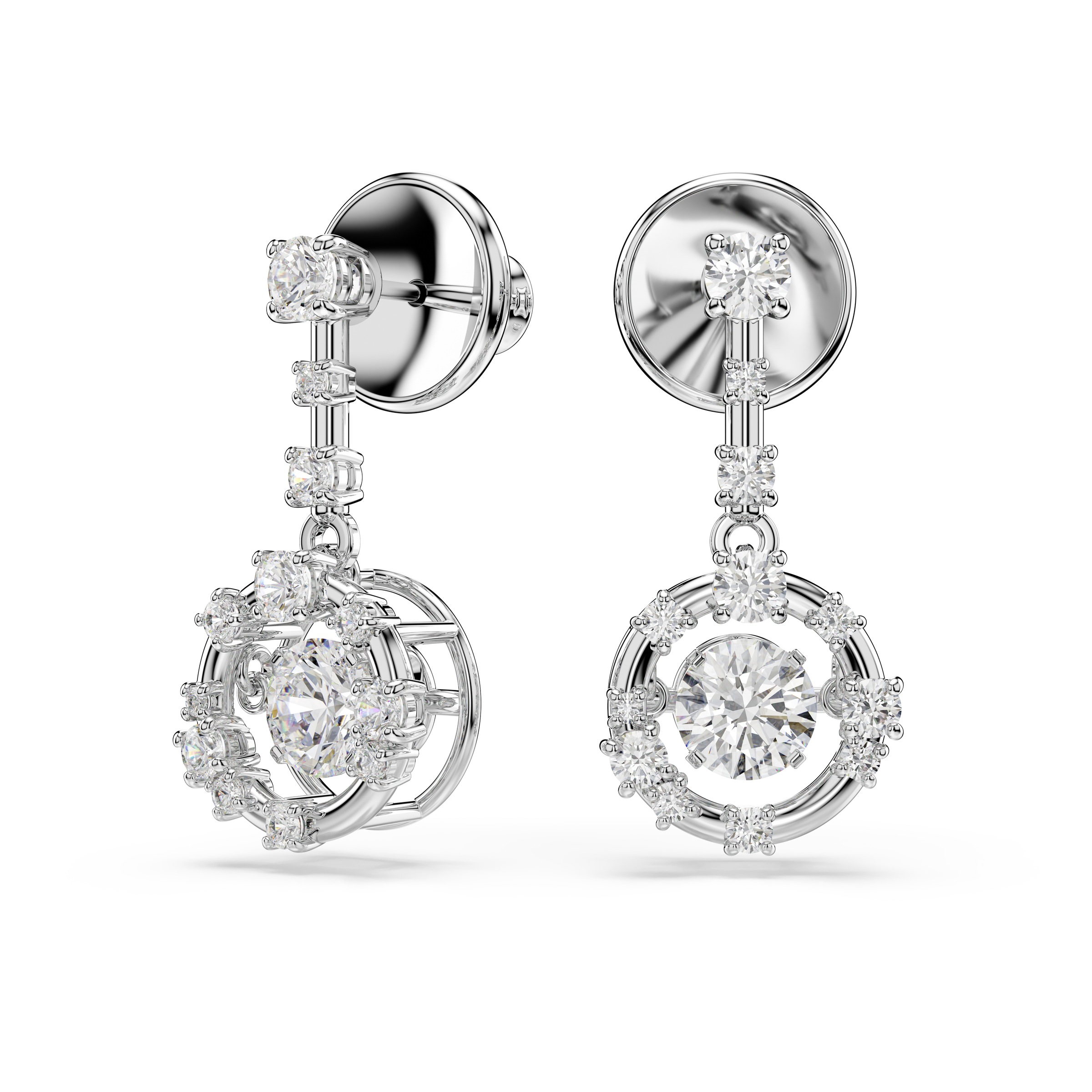 Paar Ohrstecker SWAROVSKI "Constella Pavé", silber (metallfarben, kristallweiß, kristallweiß), Ohrringe, Damen, 10,2mm, Metall, mit Swarovski Zirkonia (synth.) 5