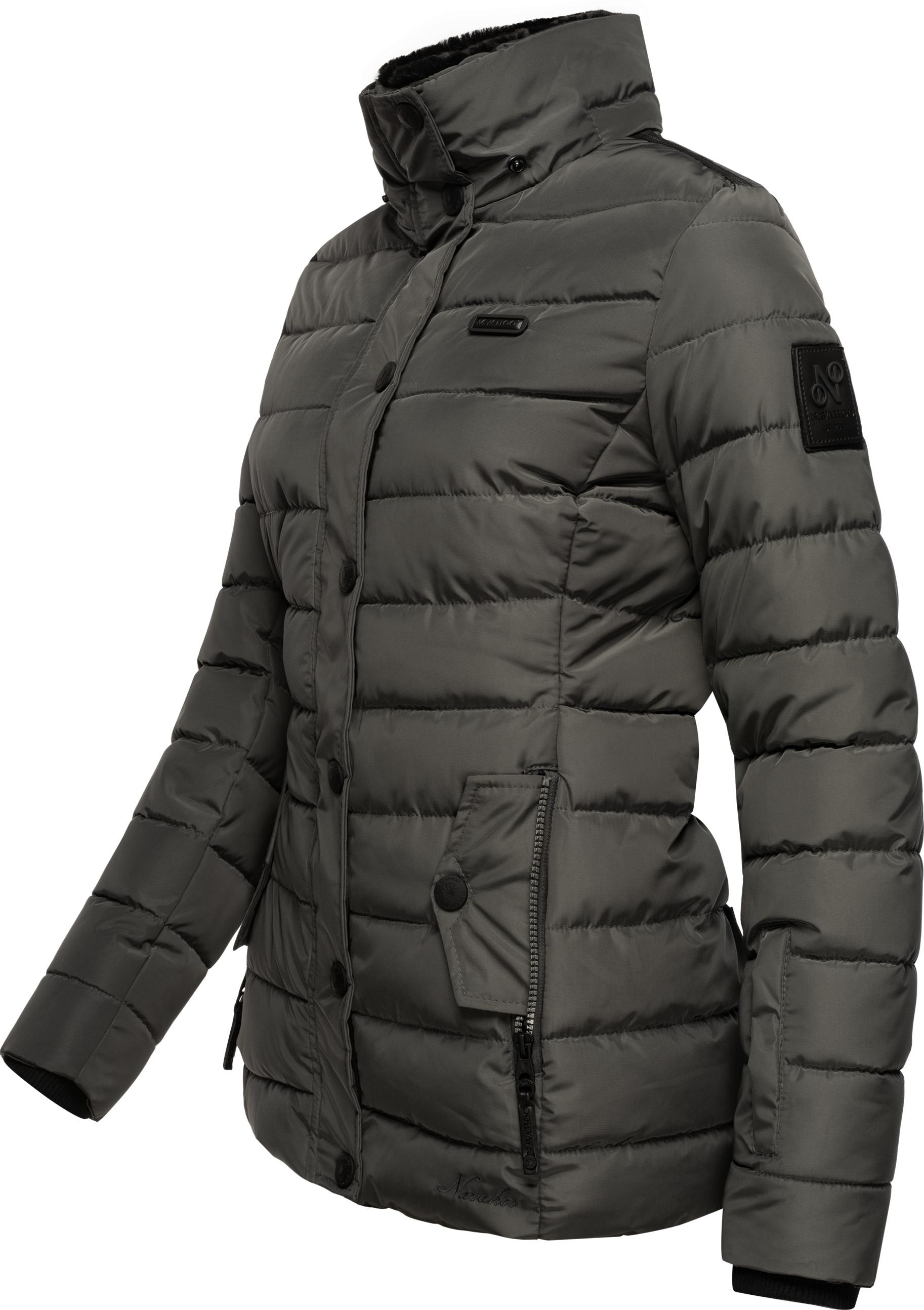 Navahoo Steppjacke »Milianaa«, mit Kapuze, Edle Winterjacke mit weicher Kunstfell-Kapuze