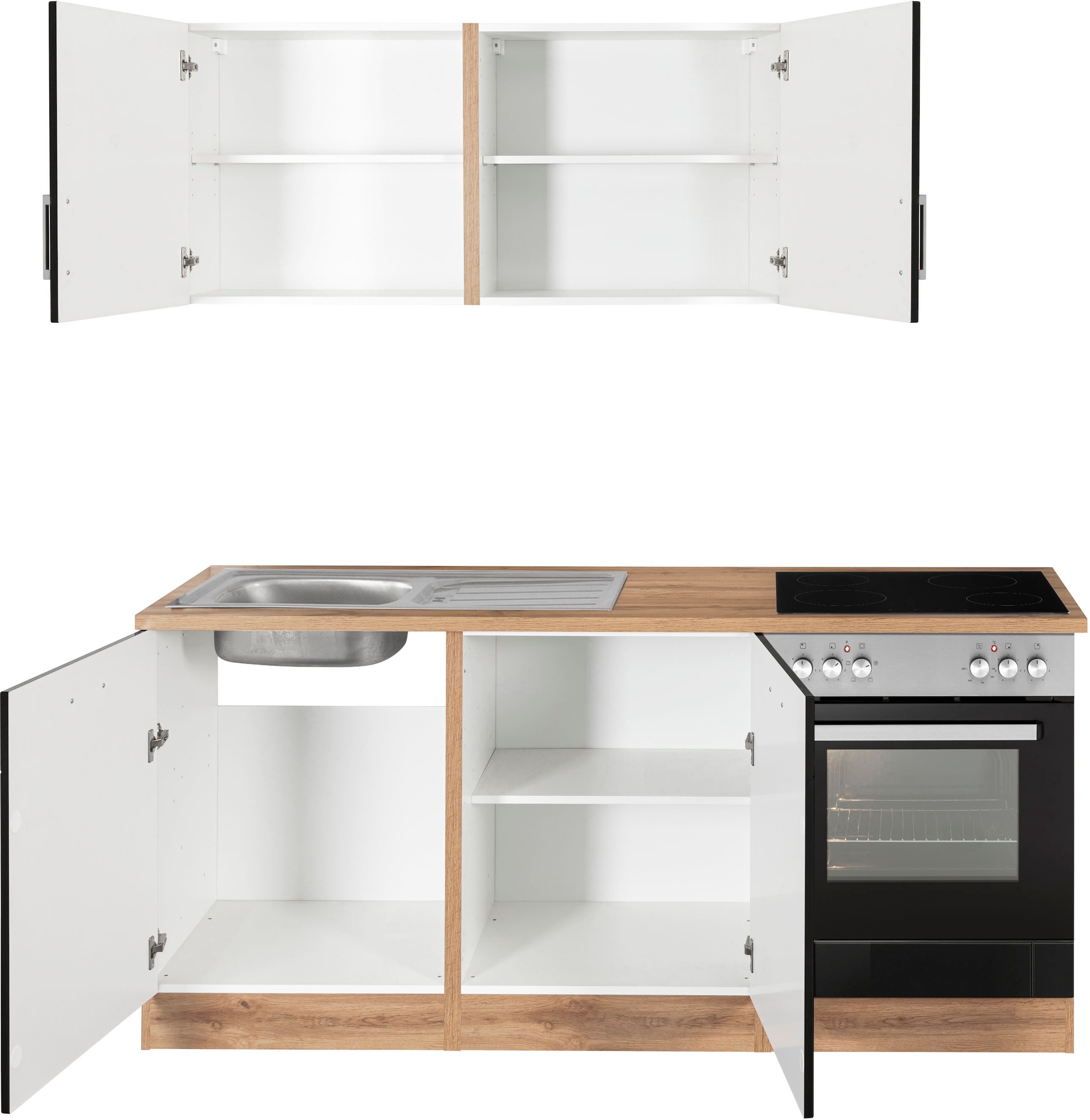 KOCHSTATION Küchenzeile »KS-Tinnum« ohne E-Geräte, Breite 180 cm