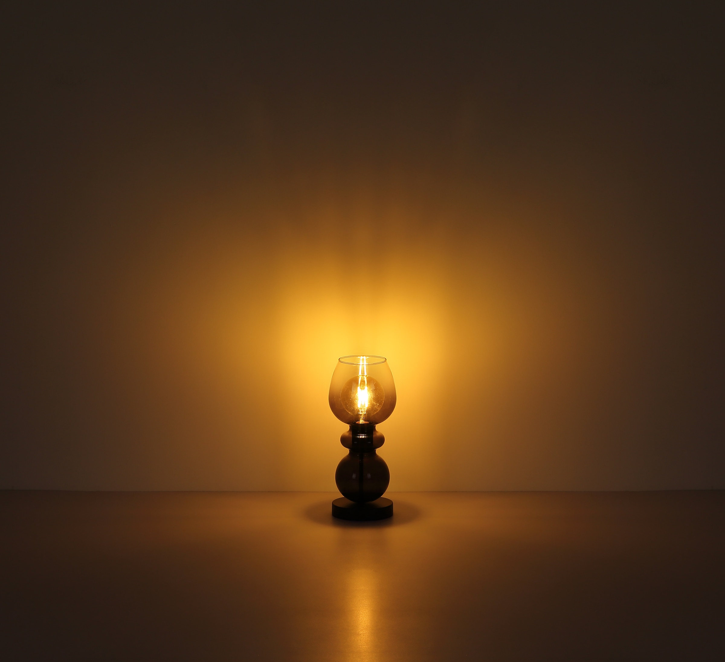 GLOBO LIGHTING Tischleuchte »CLARITY« E27 1 Stk. Tischlampe Glas rauchfarben klar verlaufend antik
