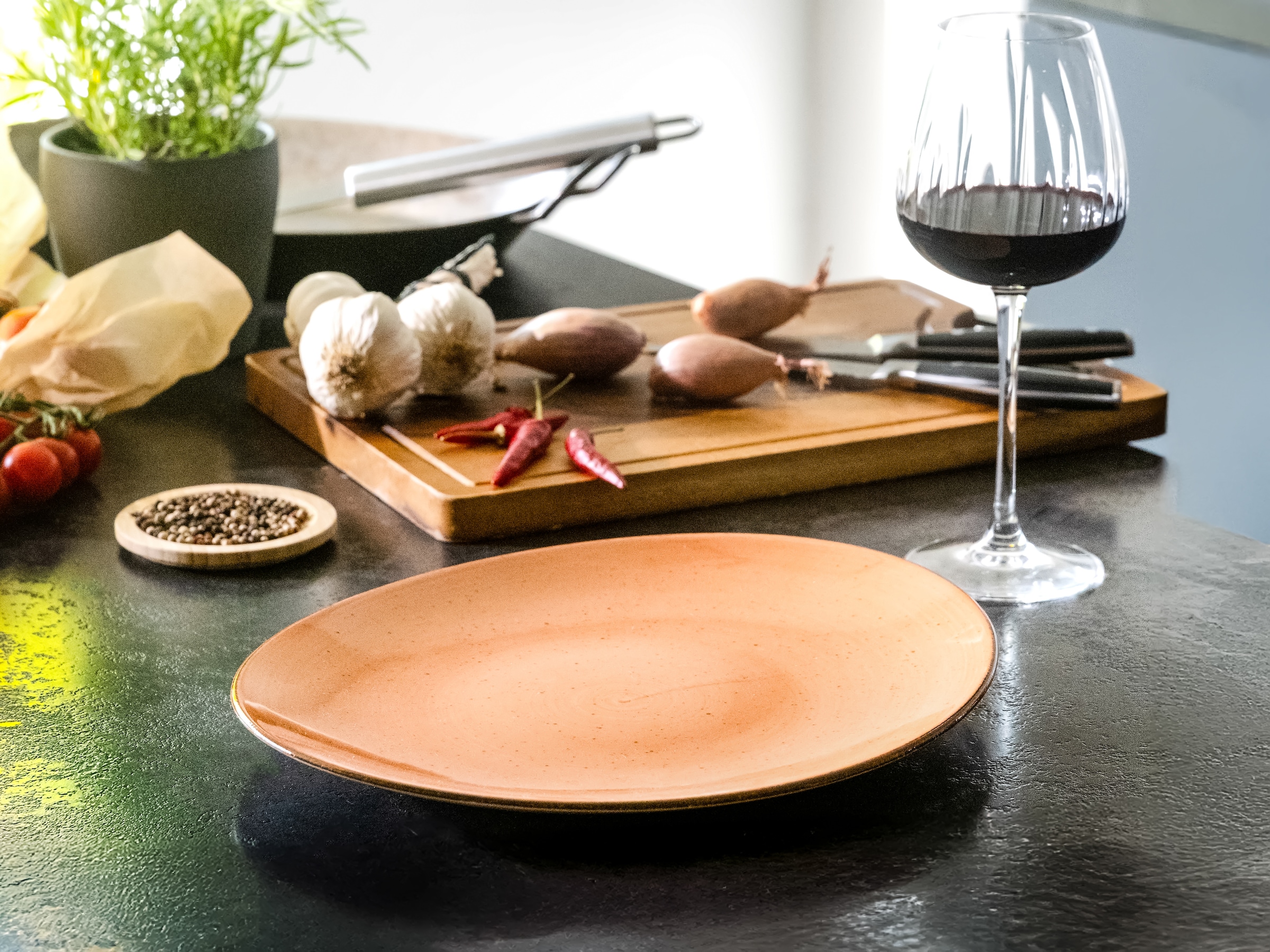 CreaTable Steakteller »Vintage Nature, Teller-Set, 4-tlg.« Naturverbundenes Design, Vielseitig einsetzbar