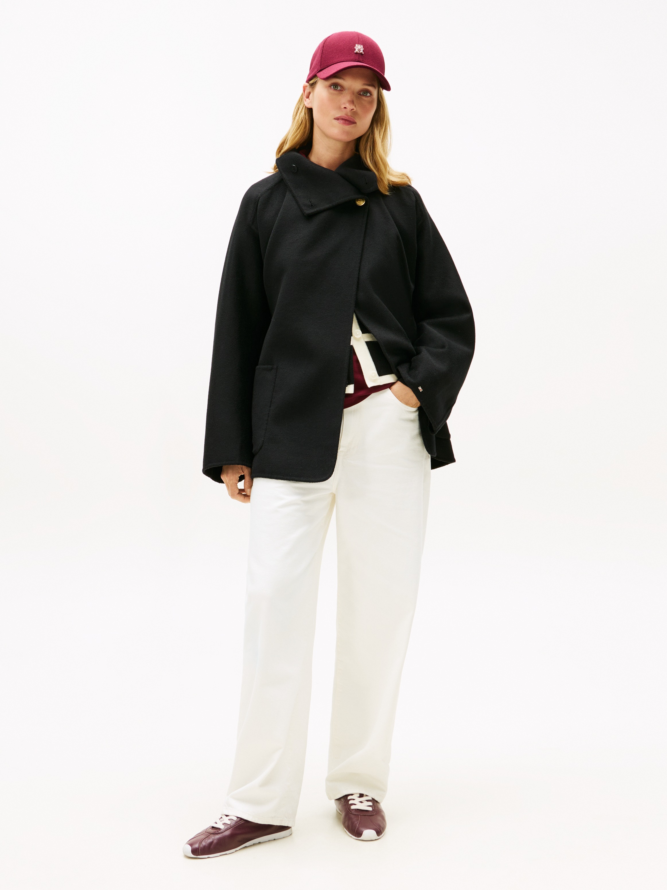 Thumbnail - Tommy Hilfiger Kurzmantel "DF WOOL GB FUNNEL NK COAT" mit Wolle