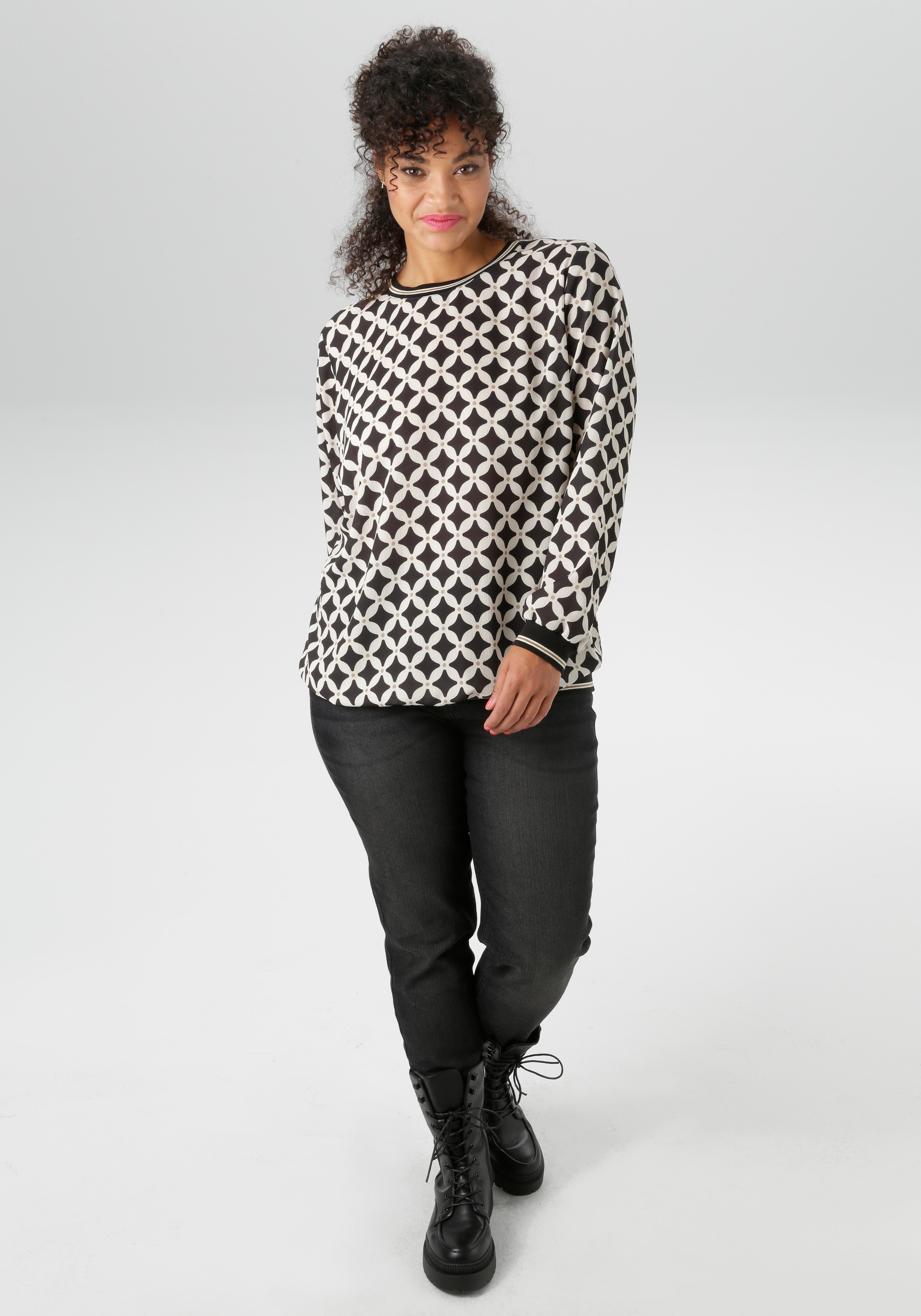 Aniston PLUS Shirtbluse, in Crêpe-Qualität - NEUE KOLLEKTION