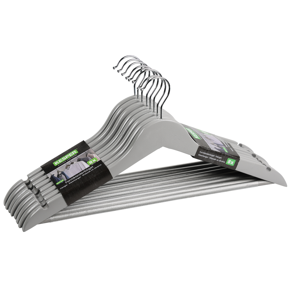 KESPER Kleiderbügel "Formkleiderbügel, 8er Set, FSC" mit rutschfestem Hosen günstig online kaufen