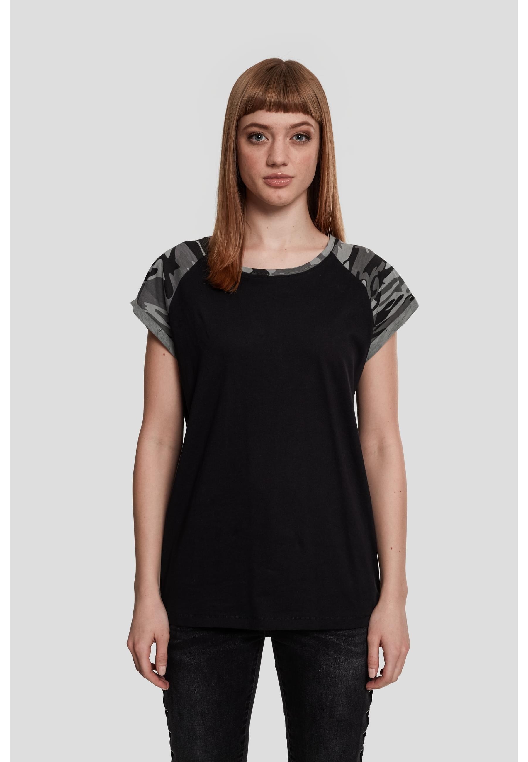 URBAN CLASSICS Kurzarmshirt »Urban Classics Damen Ladies Contrast Raglan Tee«, (1 tlg.)