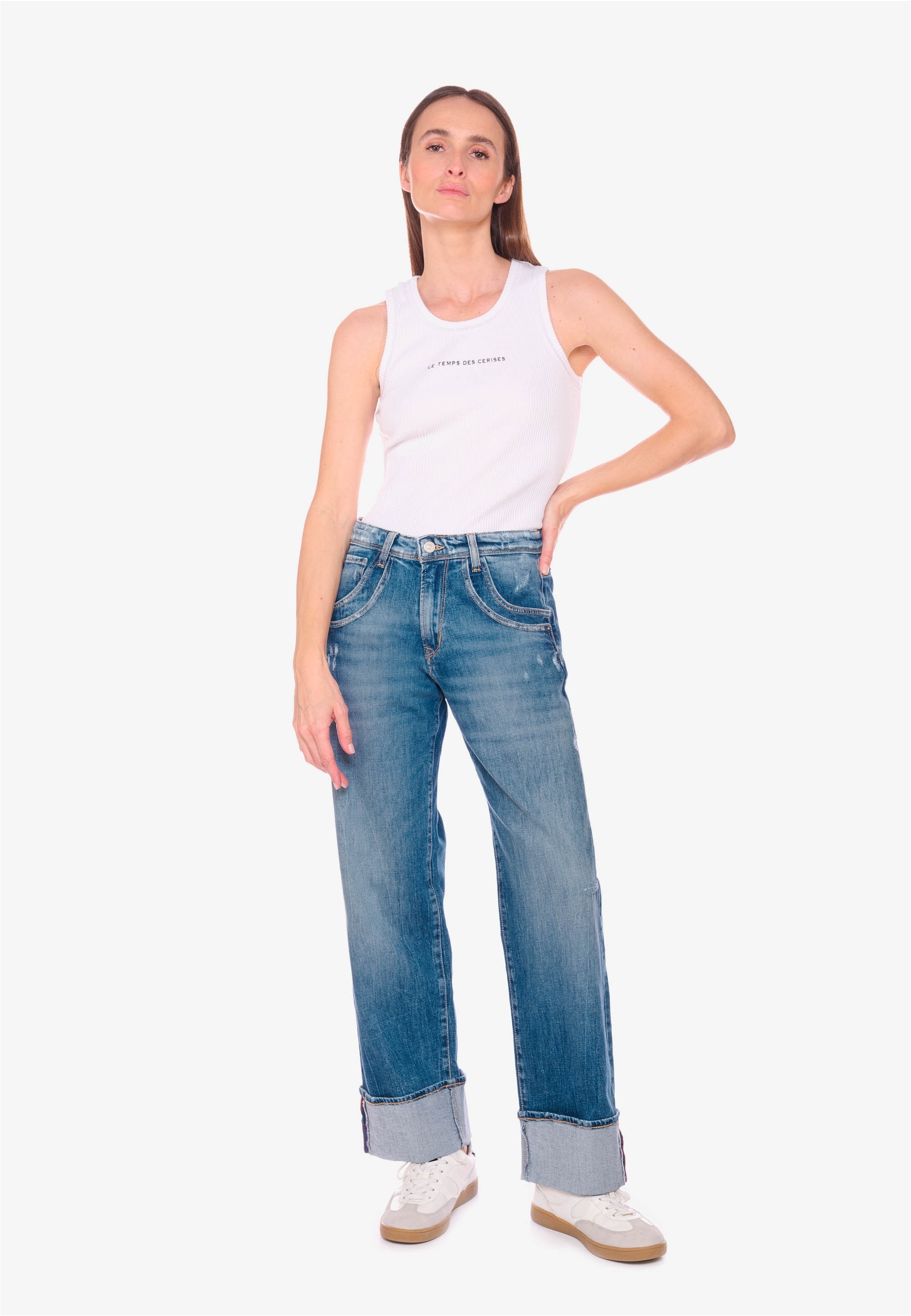 Le Temps Des Cerises Bequeme Jeans »400/28«, mit umgeschlagenem Beinsaum