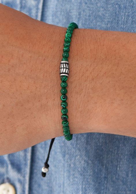 Armband FOSSIL "Schmuck Geschenk Edelstahl Armschmuck JEWELRY", grün (edelstahlfarben, schwarz, grün, grün), Armbänder, Damen, 24cm, Edelstahl, Armband, mit Hämatit, Tigerauge, Sodalith oder Malachit 4