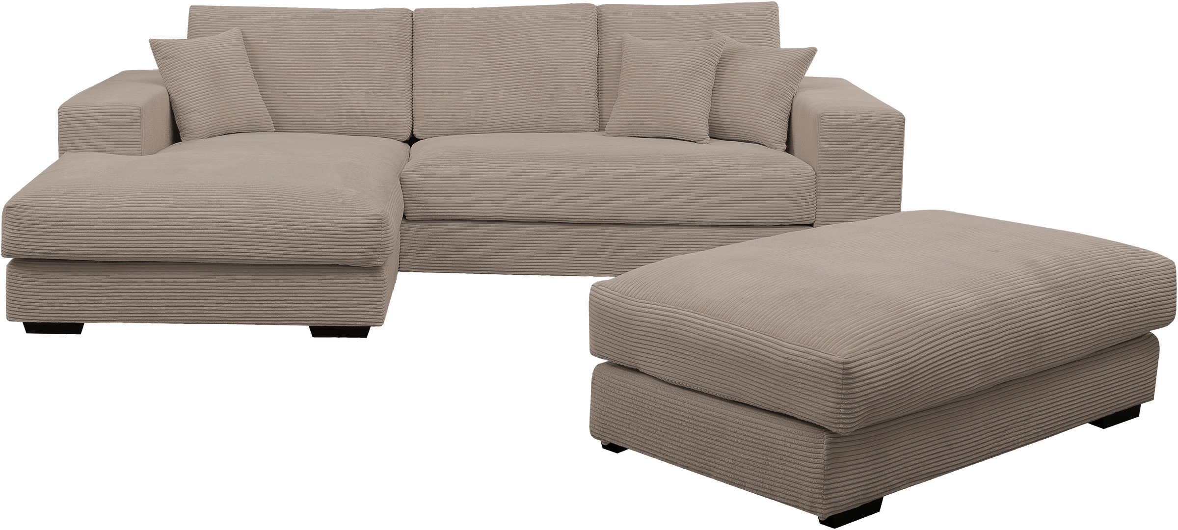 WERK2 Polstergarnitur "Eden L-Form + Hocker. Mega Couch Breite 286cm, Cord" günstig online kaufen