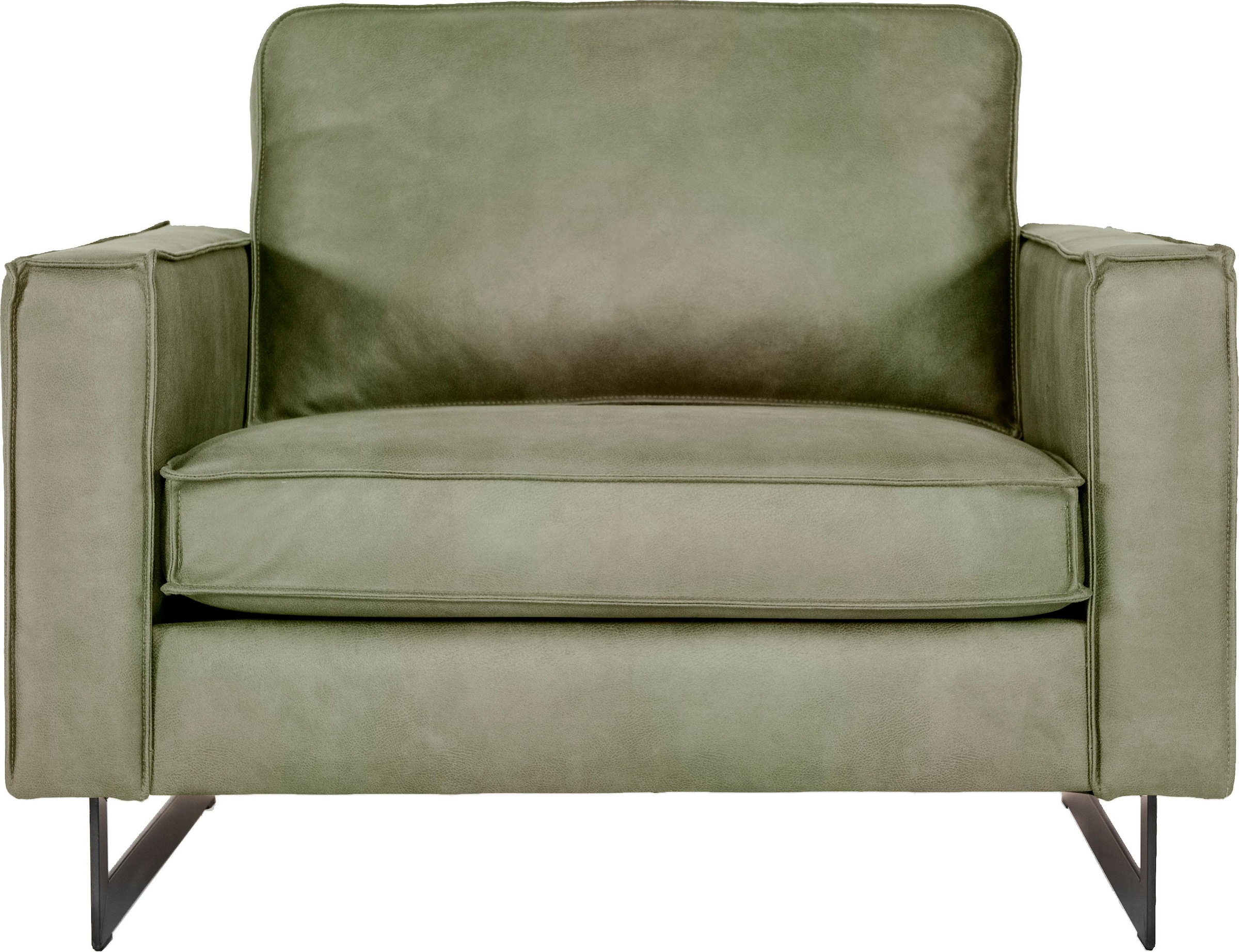 Places of Style Loveseat »Pinto«, mit Keder, Metallfüßen und auch in Cord Bezug erhältlich