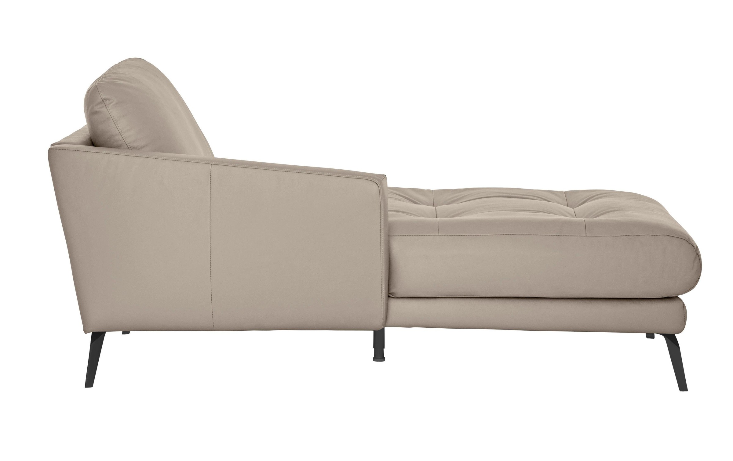 W.SCHILLIG Chaiselongue »softy«, mit dekorativer Heftung im Sitz, Füße schwarz pulverbeschichtet