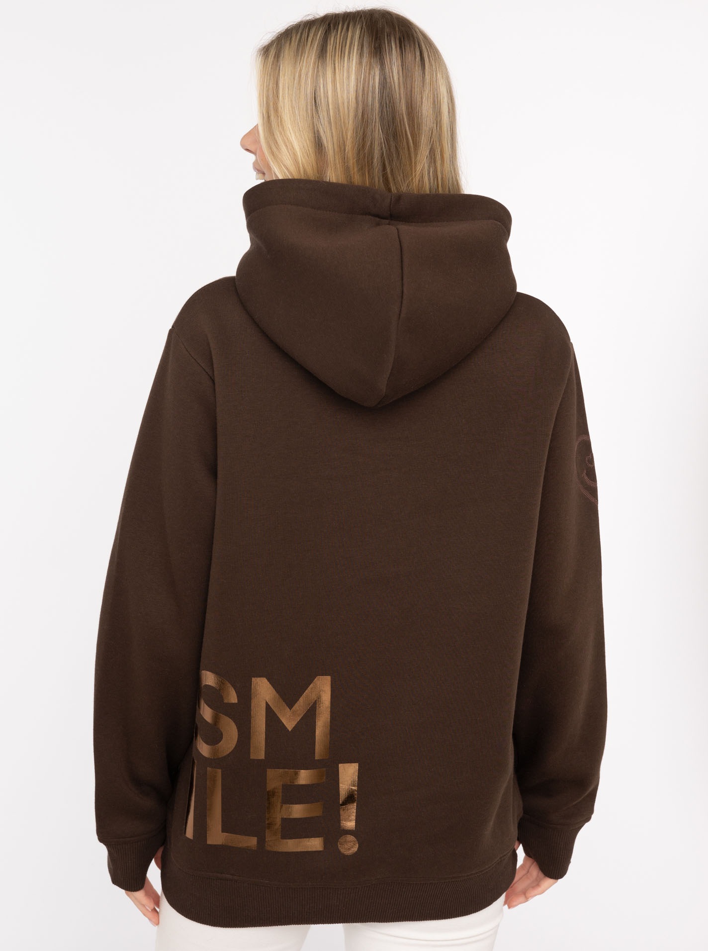 Zwillingsherz Hoodie ""Alissa Shiny"", mit glänzendem SMILE Print vorne und günstig online kaufen
